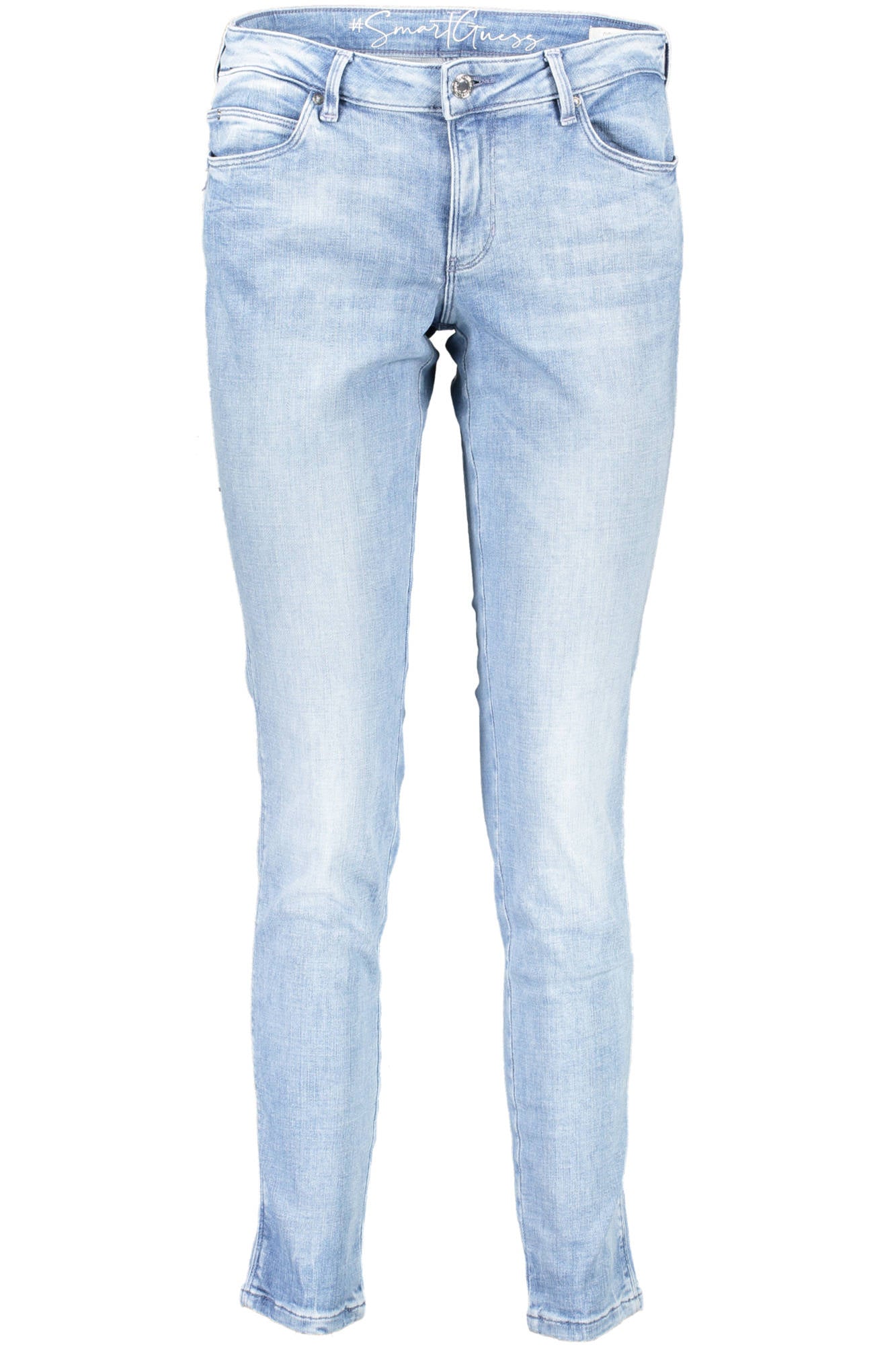 W1GAJ2D3ZT7_AZZURRO_POIP – Bio-Damenjeans Blau: Skinny Fit, 5 Taschen, Reißverschluss & Knopf – Größe: 24 L30, 25 L30, 26 L30, 27 L30, 29 L30, 28 L30 – Farbe: Azzurro