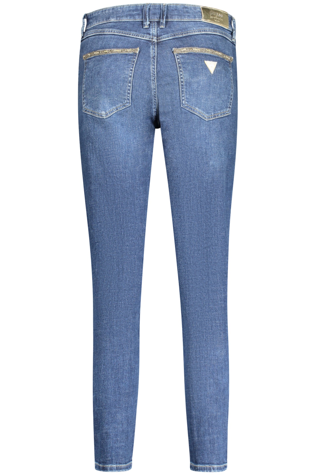 W4RA46D5921_BLETSH – Damen Skinny Jeans Blau mit Used-Look & Strass - Bio-Baumwolle – Größe: 25L29, 26L29, 27L29, 28L29, 29L29, 30L29, 31L29 – Farbe: Blu