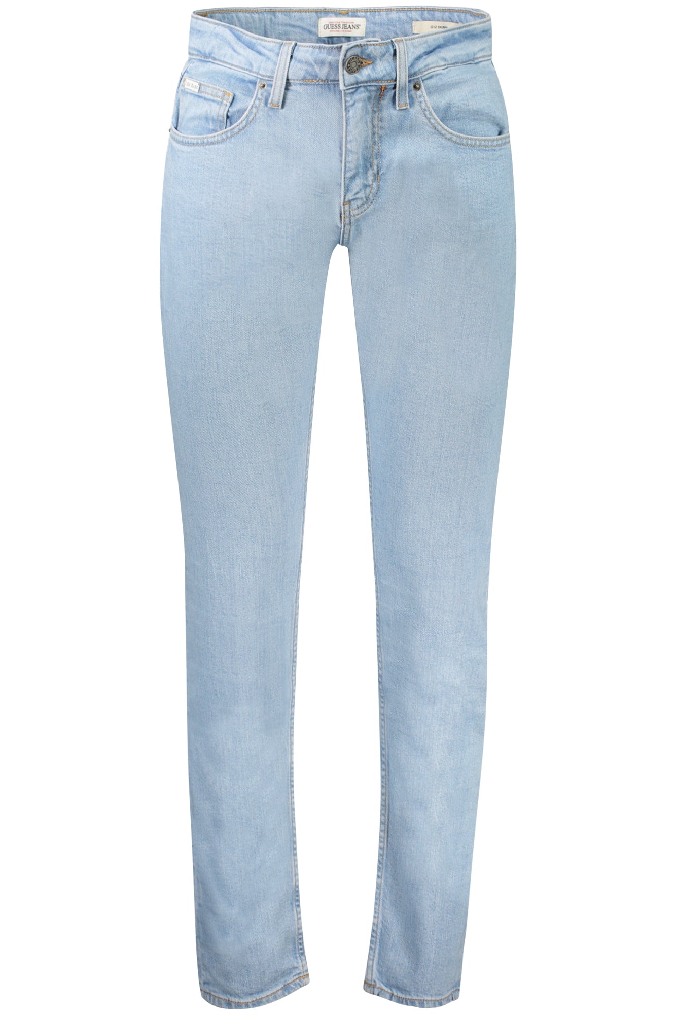 M4YA0FD5DM1_AZVAR4 – Stylische blaue Herren-Jeans, Skinny Fit, 5-Pocket, Knopf & Reißverschluss – Größe: 28L32, 30L32, 31L32, 32L32, 33L32, 34L32 – Farbe: Azzurro