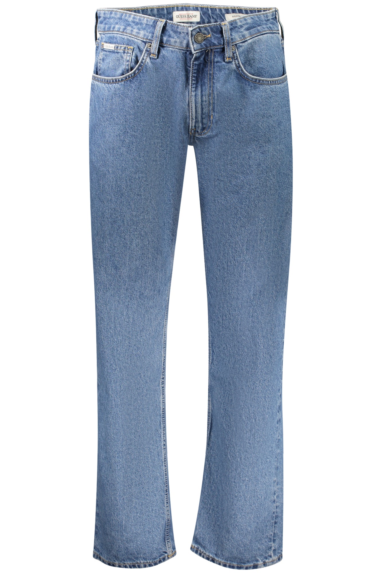 M5YA1BD633A_BLIAMW – Herren-Denimjeans Blau, Gerader Schnitt, 5 Taschen, Reißverschluss – Größe: 28L32, 30L32, 32L32, 34L32, 36L32, 38L32 – Farbe: Blu