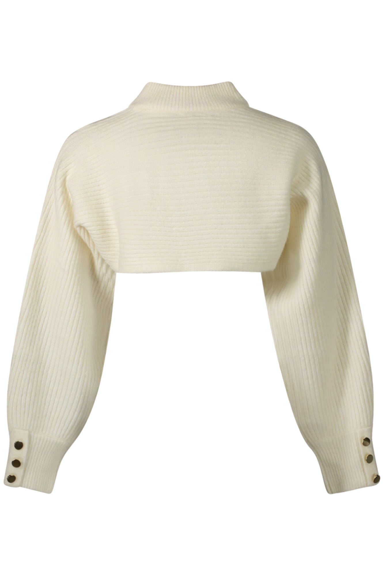 J4BR21Z3B50_BIG012 – Mädchenpullover Weiß: Herzige Applikation, Stehkragen, Lange Ärmel – Größe: 10A, 8A, 16A, 14A, 12A – Farbe: Bianco