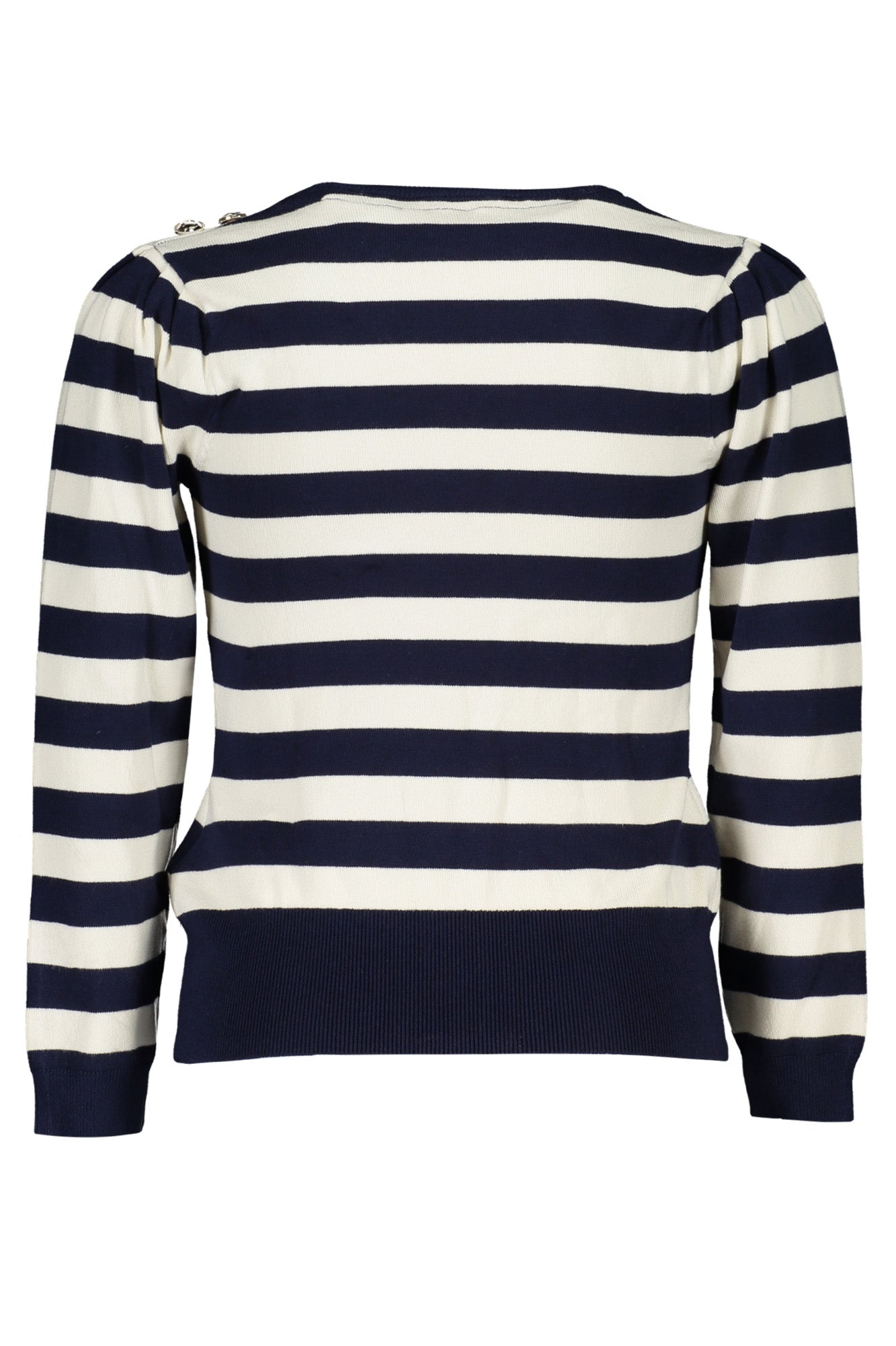 J3YR07Z2NQ2_BLS73X – Pullover für Mädchen: Blaues Langarmshirt mit Streifen & Stickerei – Größe: 12A, 8A, 7A – Farbe: Blu