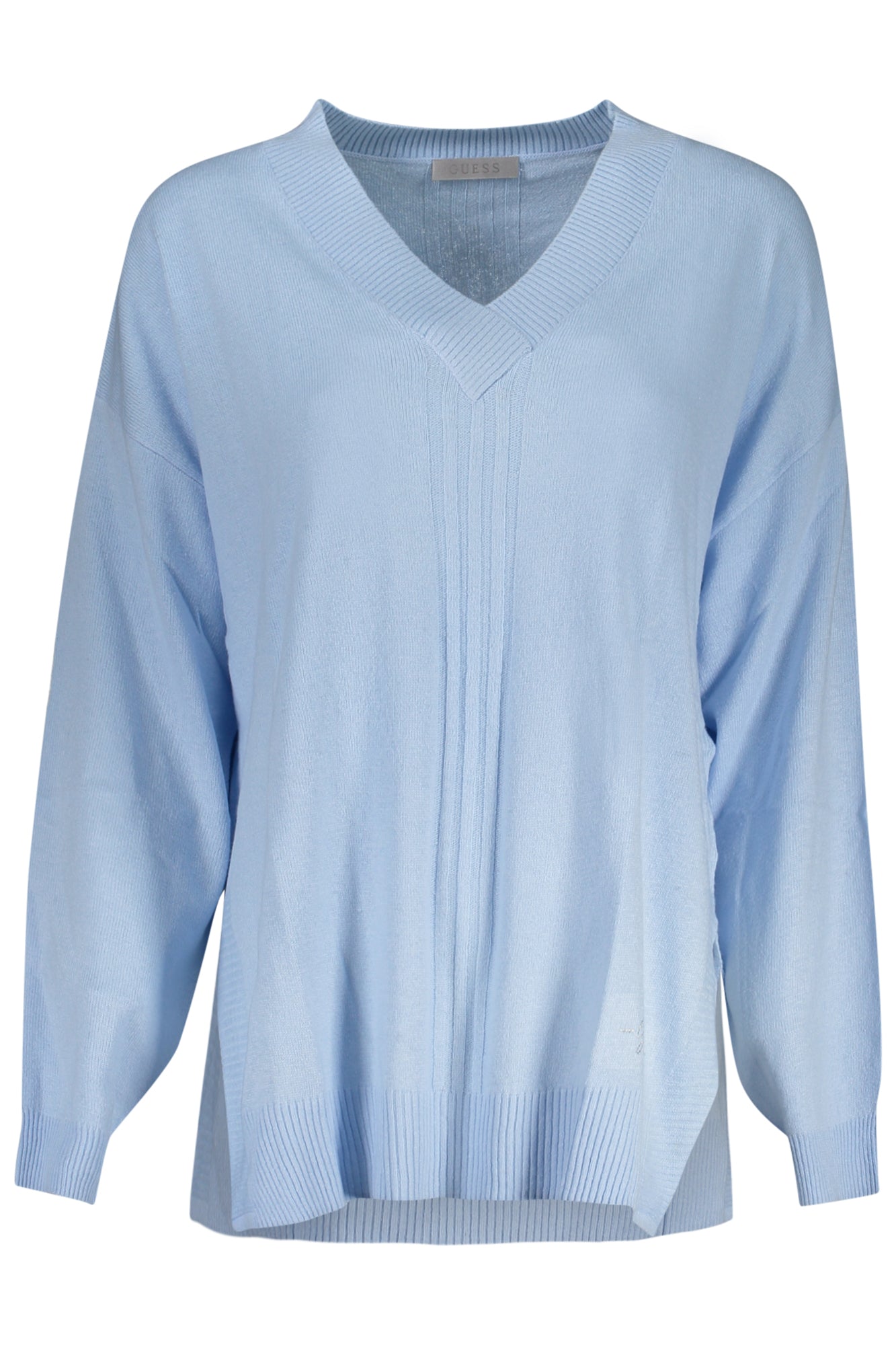 W4YR55Z3FH0_AZFB5I – Eleganter Damenpullover in Blau mit V-Ausschnitt und Logodetails – Größe: XS, S, M, L – Farbe: Azzurro