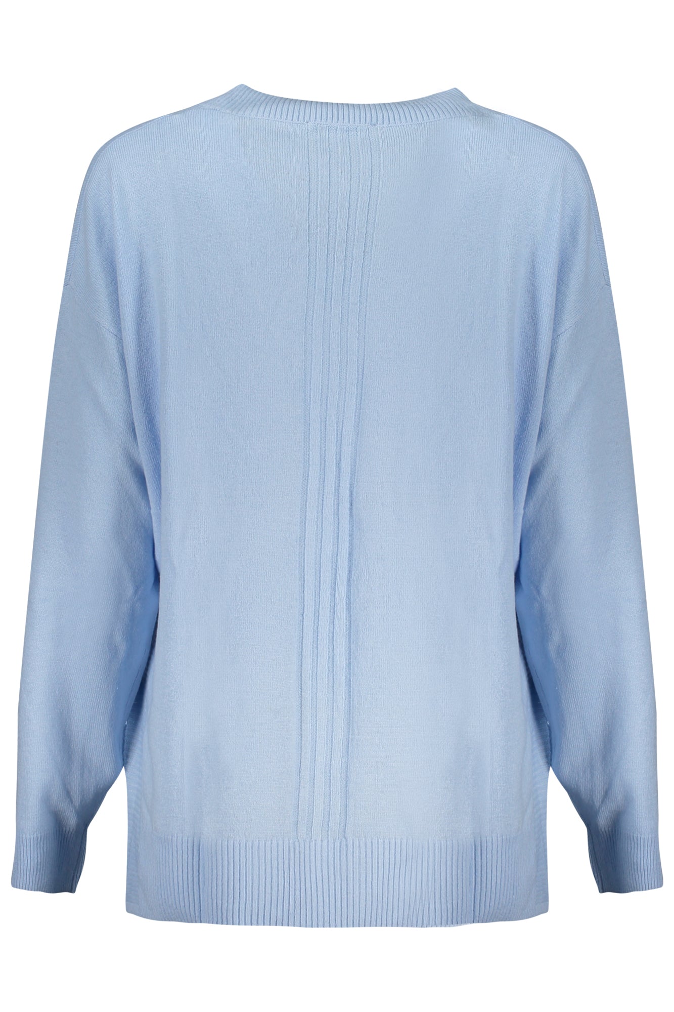 W4YR55Z3FH0_AZFB5I – Eleganter Damenpullover in Blau mit V-Ausschnitt und Logodetails – Größe: XS, S, M, L – Farbe: Azzurro