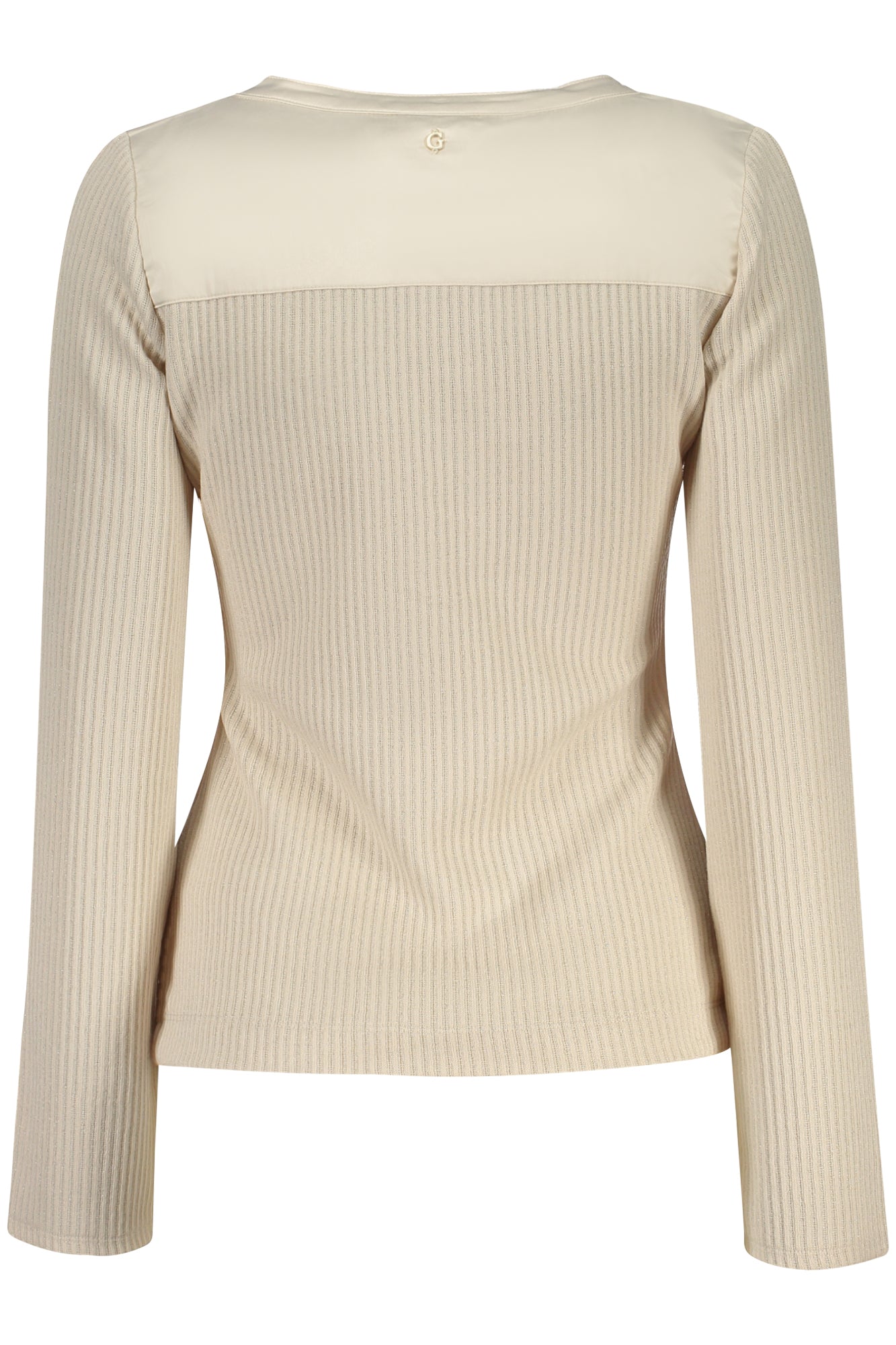 W5BP15K1162_BEA14H – Beiger Damenpullover mit V-Ausschnitt aus Bio-Baumwolle, Langarm, Knöpfe – Größe: XS, S, M, L, XL – Farbe: Beige