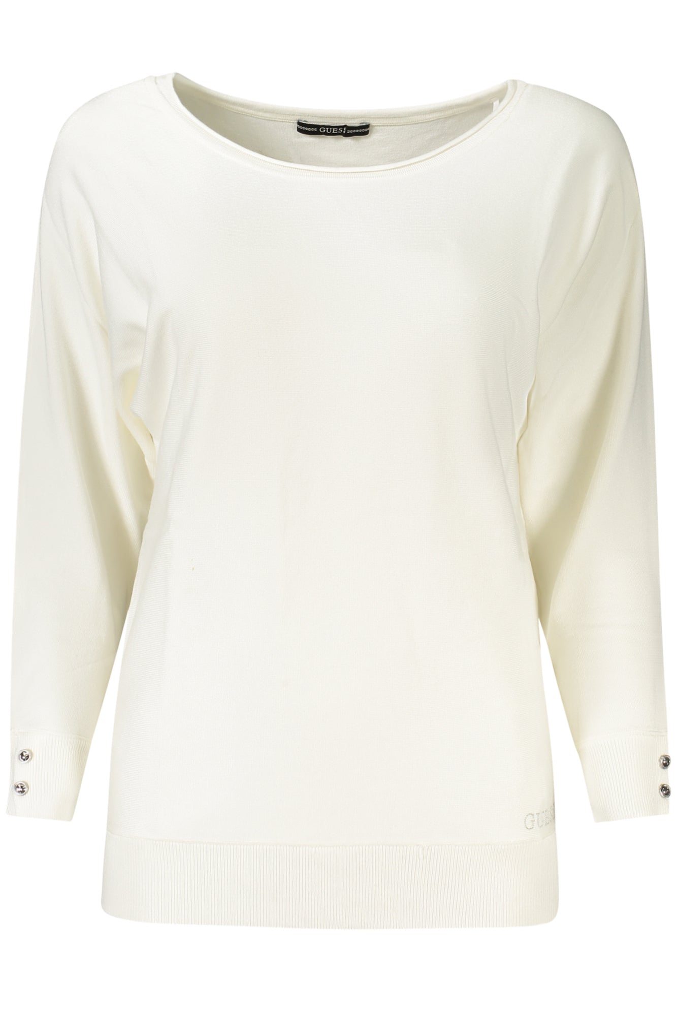 W2YR34Z2V62_BIG012 – Stylischer Damenpullover Weiß - Weiter Ausschnitt & Stickerei-Details – Größe: M, L, XL – Farbe: Bianco