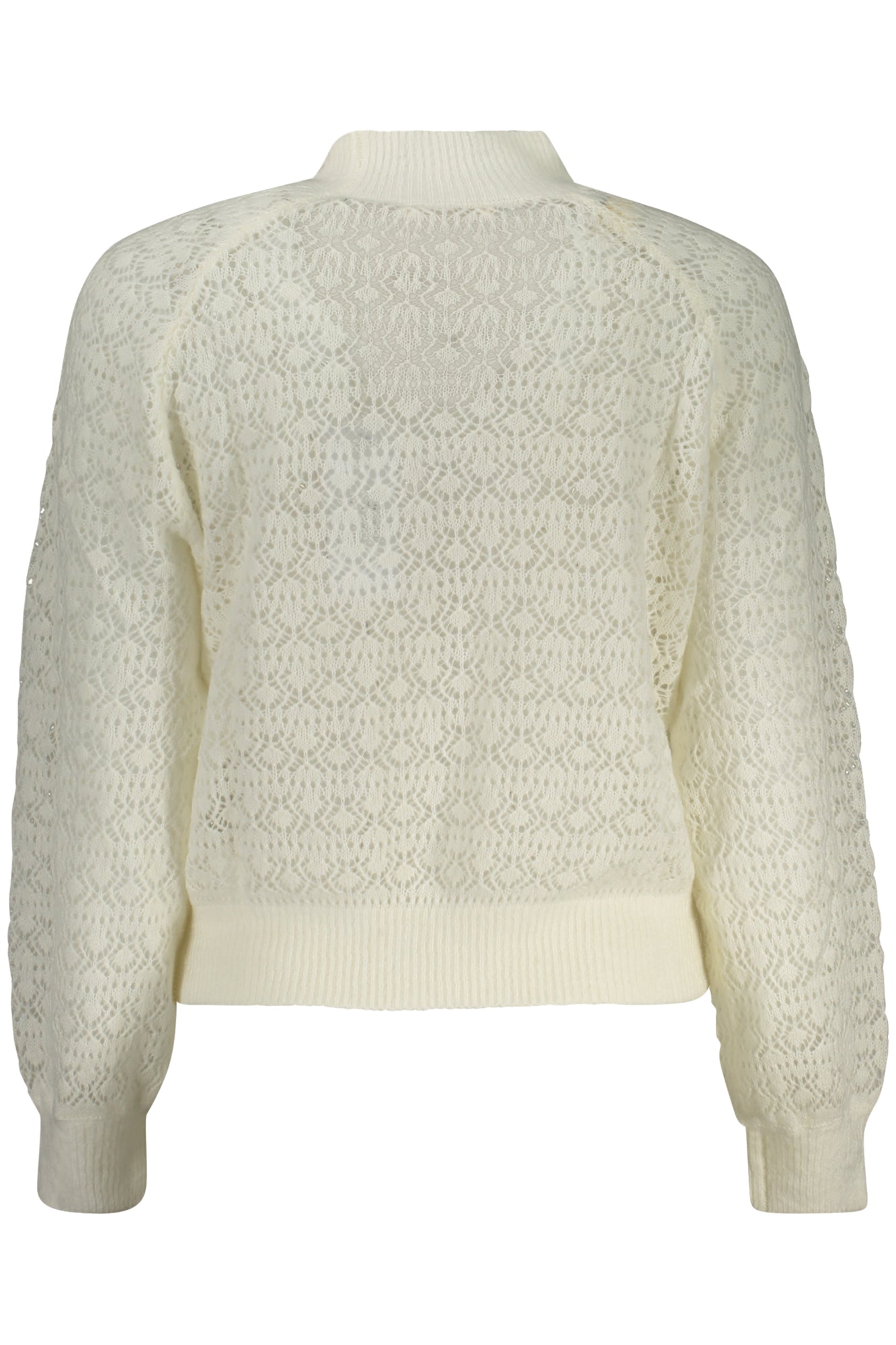 W4BR22Z3HQ0_BIG012 – Eleganter Damenpullover in Weiß mit Stehkragen und Kontrastdetails – Größe: XS, S, M, L – Farbe: Bianco
