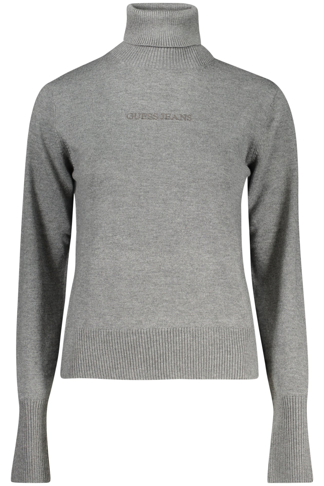 W4BR15Z3HO2_GRH91E – Grauer Damenpullover mit Rollkragen und Logo-Stickerei – Größe: S, M, L, XL – Farbe: Grigio