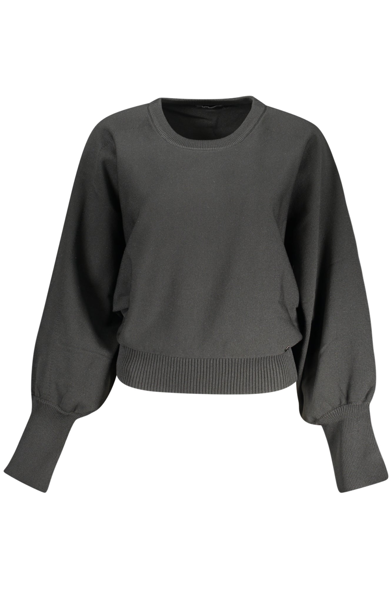 W5RR27Z2Q42_NEJBLK – Eleganter Damenpullover Schwarz mit Rundhals & Logodetail – Größe: XS, S, M, L – Farbe: Nero
