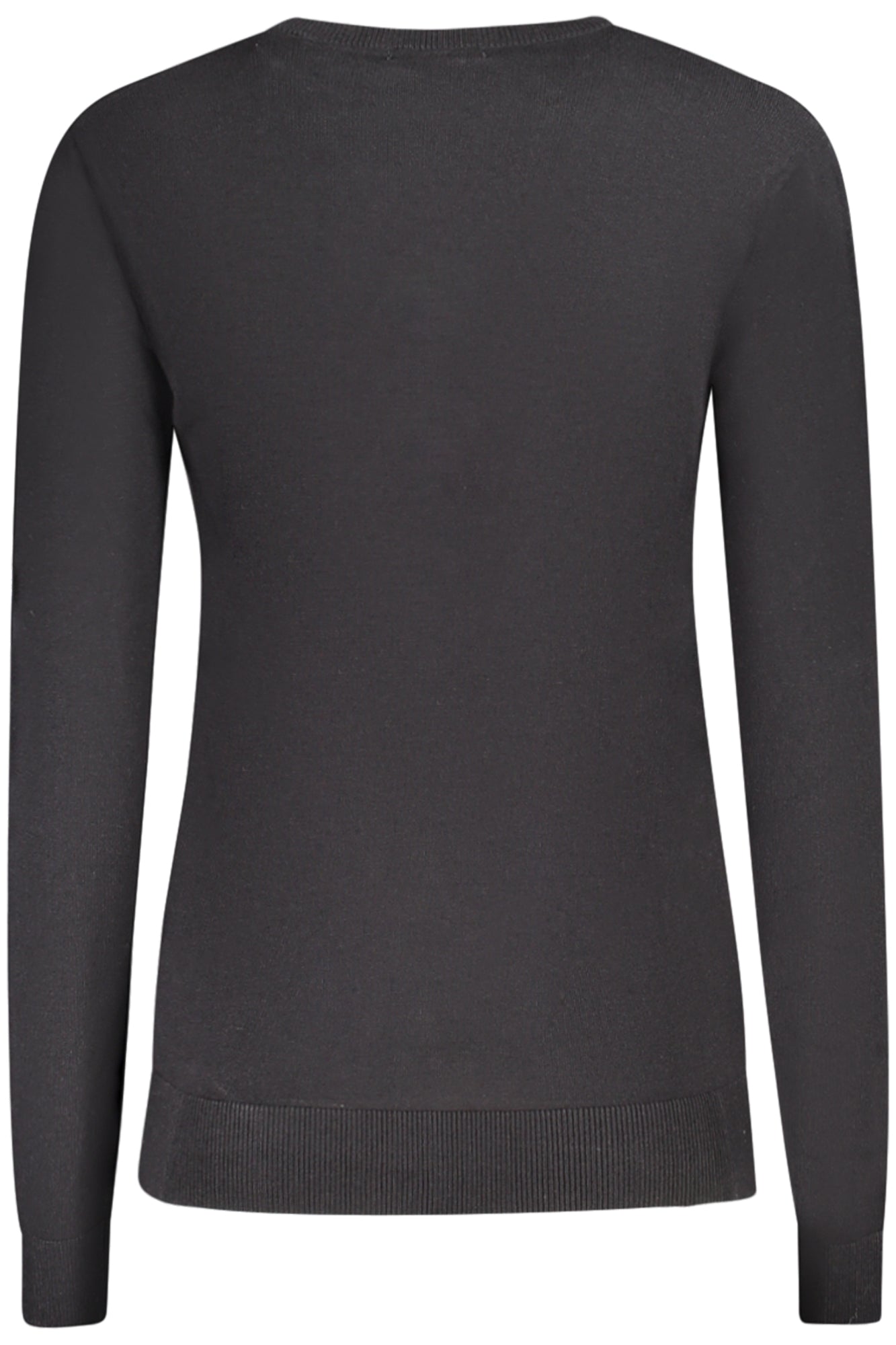 W5GR19Z2NQ2_NEJBLK – Eleganter Damenpullover Schwarz – V-Ausschnitt & Kontrastdetails – Größe: XS, S, M, L – Farbe: Nero