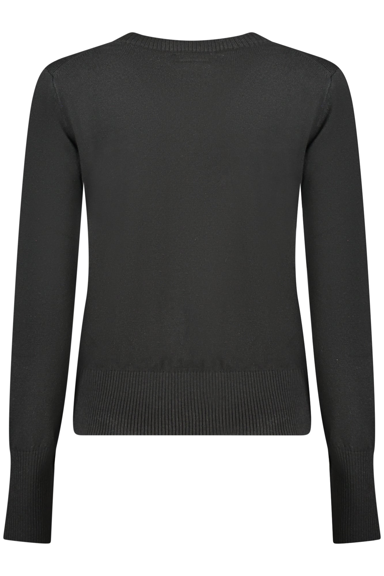 W4BR84Z3HO2_NEJBLK – Eleganter Damenpullover Schwarz mit V-Ausschnitt und Stickerei – Größe: XS, S, M, L – Farbe: Nero