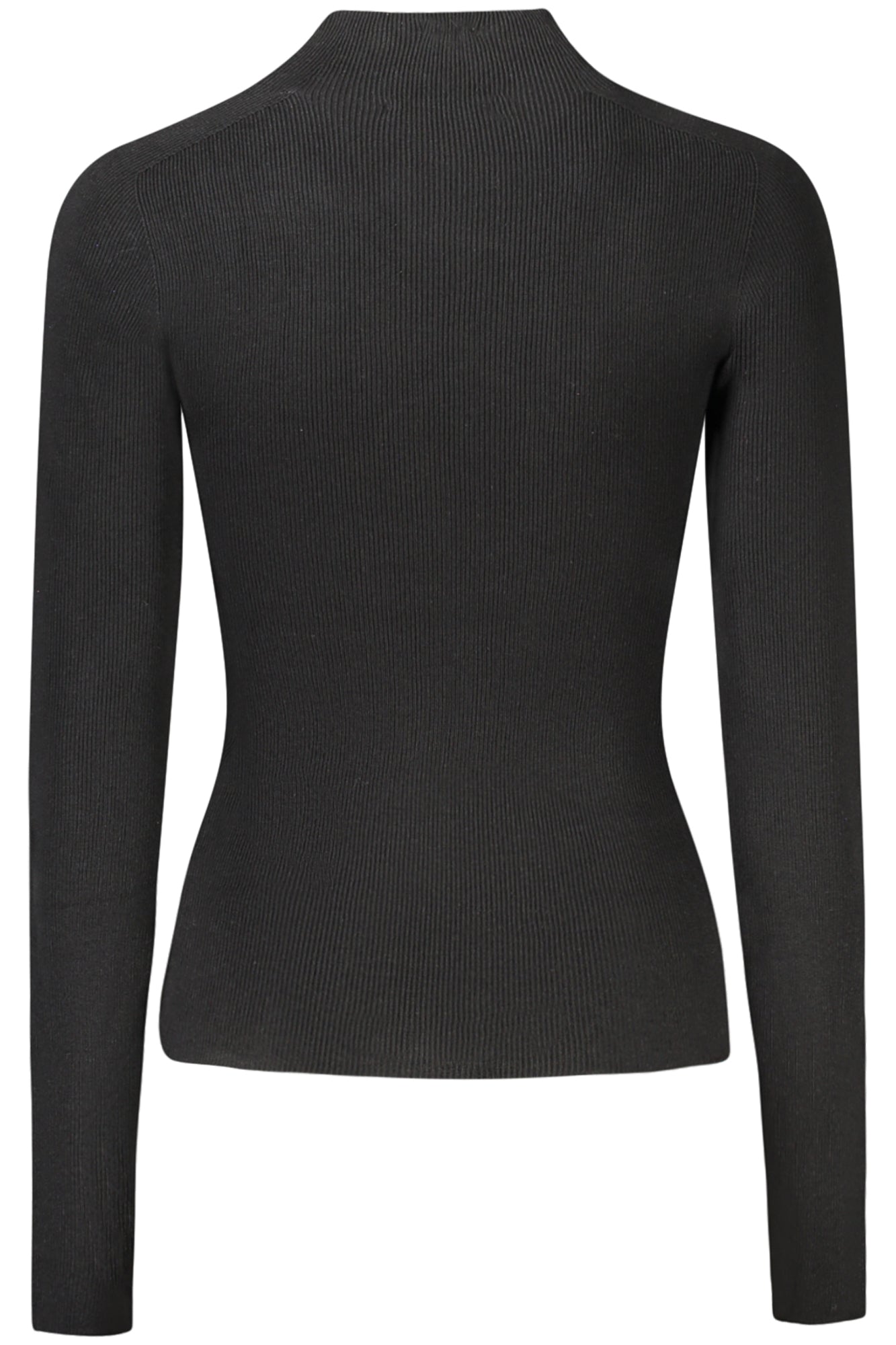 W5BR15Z3OW2_NEJBLK – Stylischer Damenpullover Schwarz mit Strass und Rollkragen - Langarmshirt – Größe: XS, M, XL – Farbe: Nero