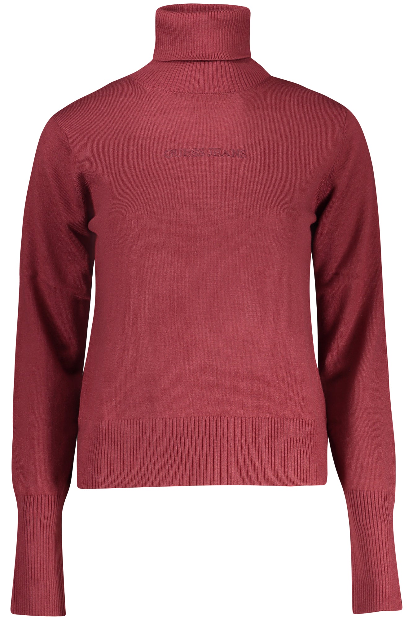 W4BR15Z3HO2_ROG588 – Eleganter Damenpullover in Rot mit Rollkragen und Stickerei-Details – Größe: S, M, L – Farbe: Rosso