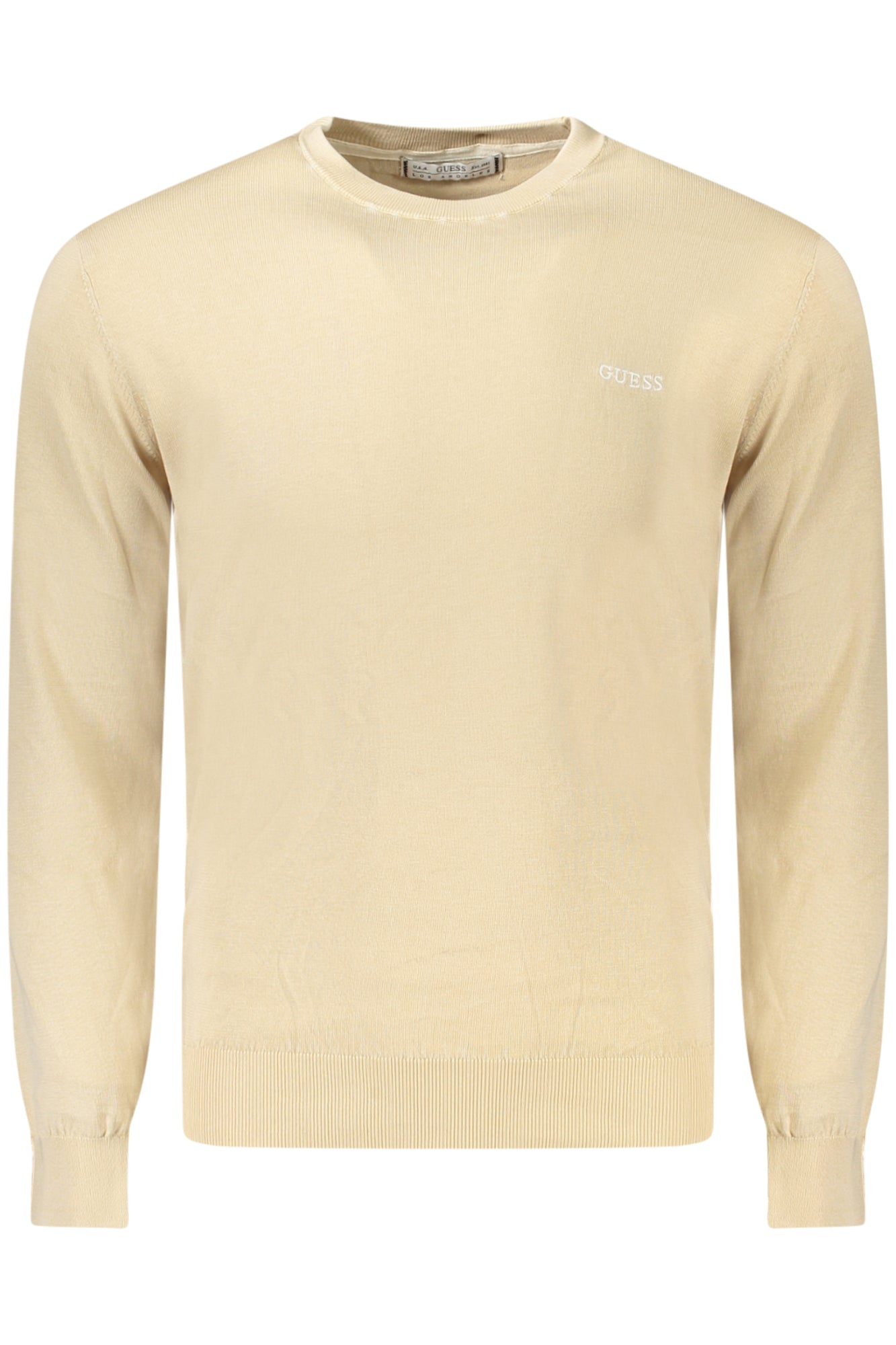 M4GR06Z3DN1_BEG1H1 – Herren Pullover aus Bio-Baumwolle mit Stickerei und Logo in Beige – Größe: S, M, L, XL, 2XL – Farbe: Beige
