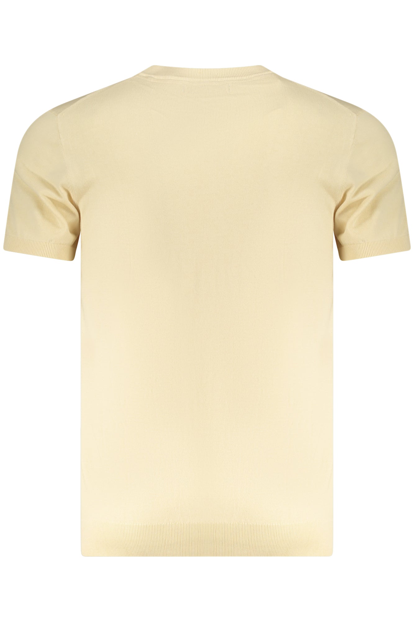 M4GR05Z3DN1_BEA12W – Beiger Herren-Pullover mit Kurzarm & Stickerei – Rundhals, edles Design – Größe: S, M, L – Farbe: Beige
