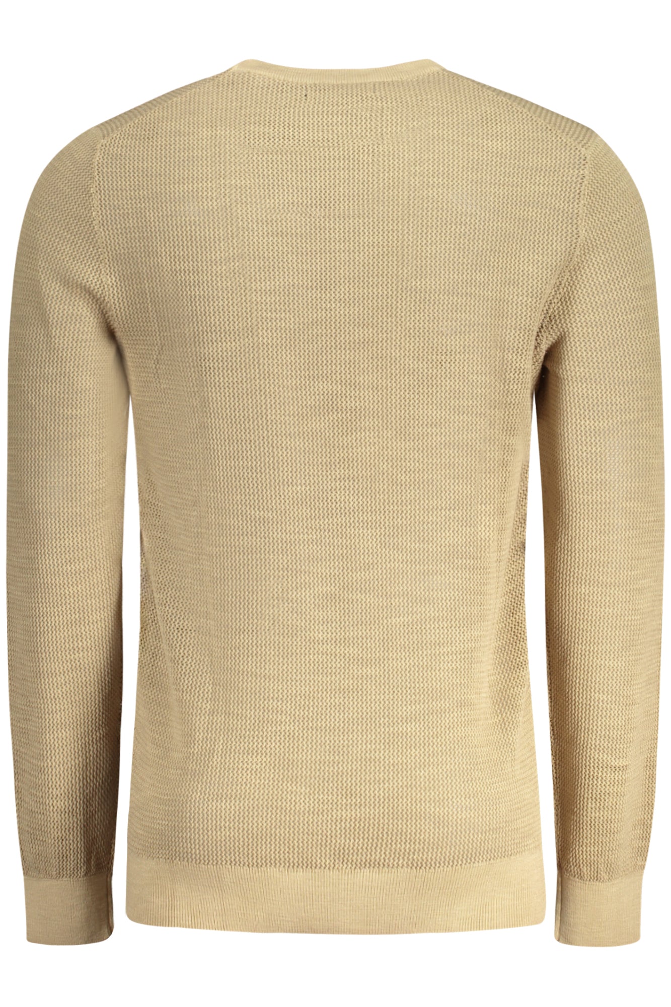 M4GR17Z3DT0_BEG1DR – Stilvoller Herren-Pullover Beige mit Rundhals und Logo-Applikation – Größe: M, L – Farbe: Beige