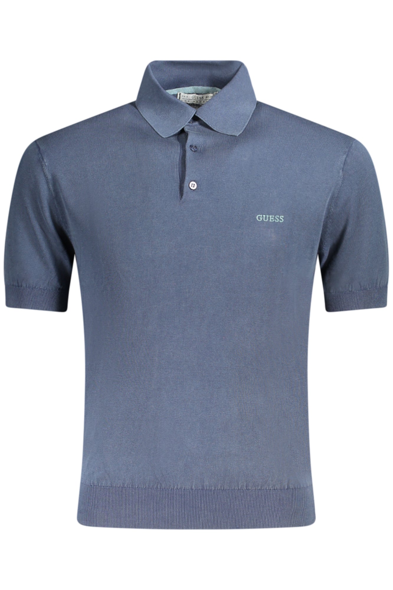 M4GR07Z3DN1_BLG7V2 – Eleganter Herren Pullover Blau mit Stickerei und 3 Knöpfen – Größe: S, M, L, XL, 2XL – Farbe: Blu