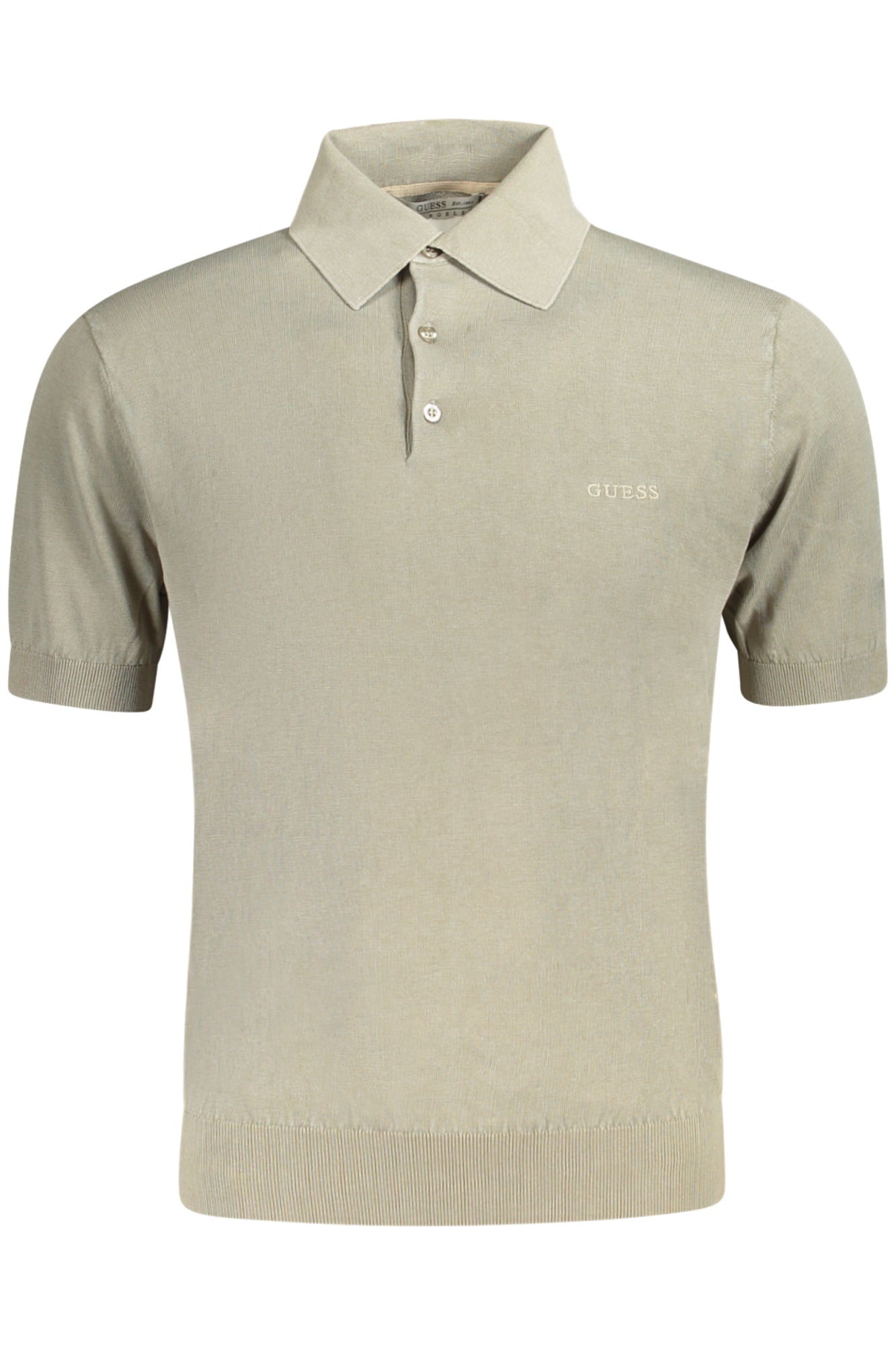 M4GR07Z3DN1_VEA81T – Grüner Herren Kurzarm-Pullover mit Stickerei und 3 Knöpfen – Größe: S, M, L, XL, 2XL – Farbe: Verde