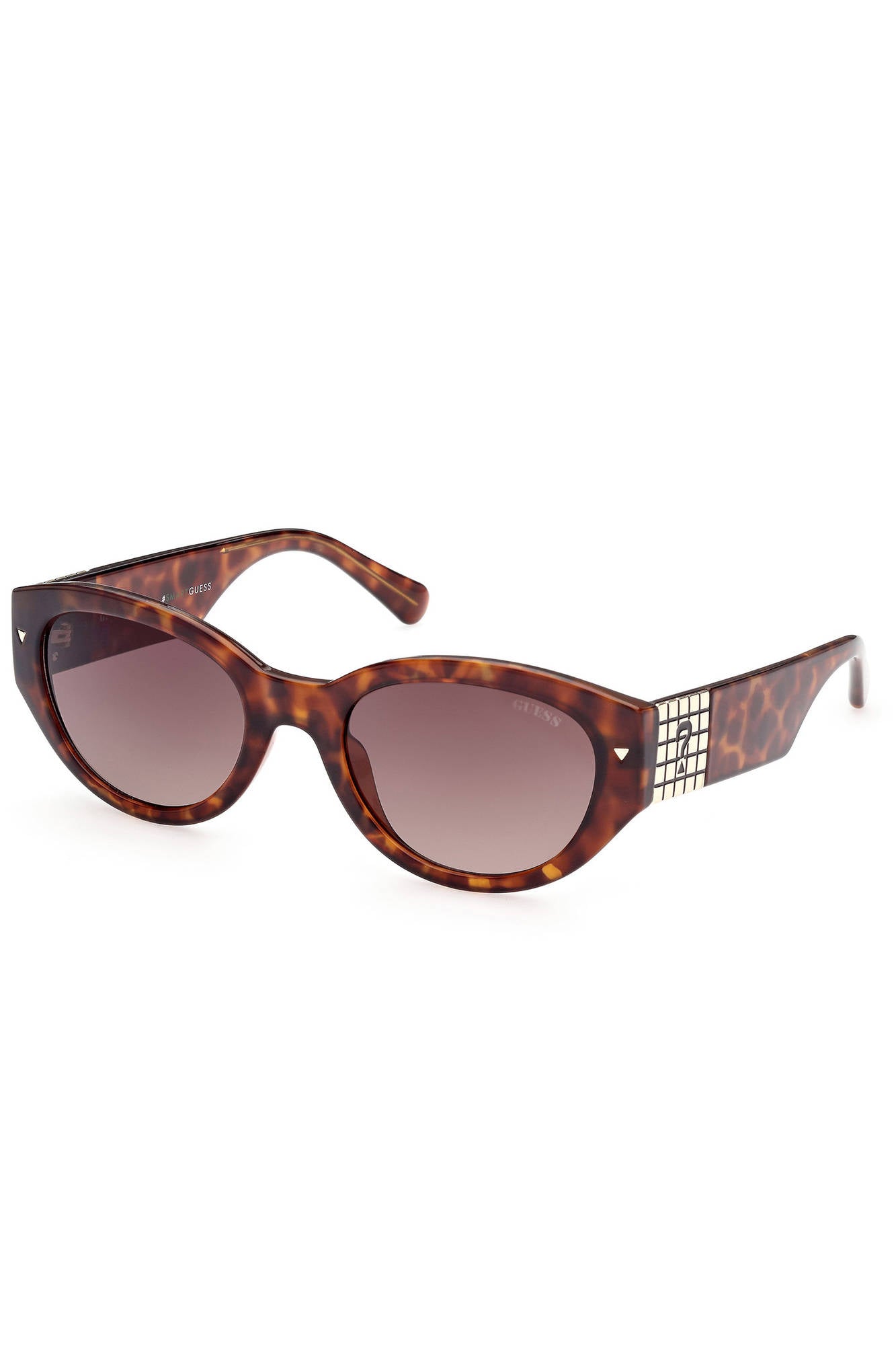 GU8241S_MARRONE_53F – Trendige braune Sonnenbrille für Damen mit Kontrastdetails – Größe: UNI – Farbe: Marrone