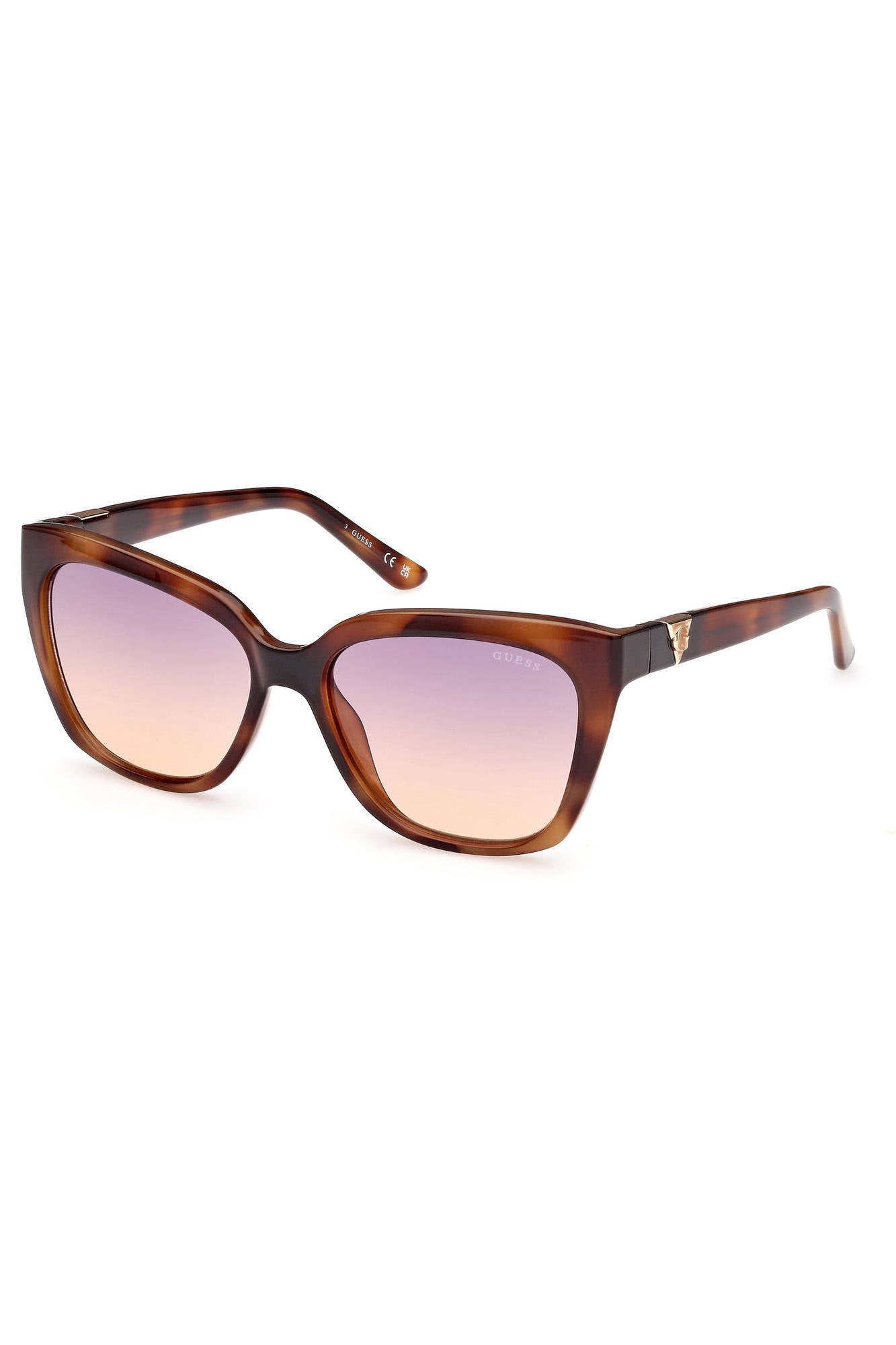 GU7878S_MARRONE_53Z – Damen-Sonnenbrille: Quadratische Braune Gläser, Kontrastdetails – Größe: UNI – Farbe: Marrone