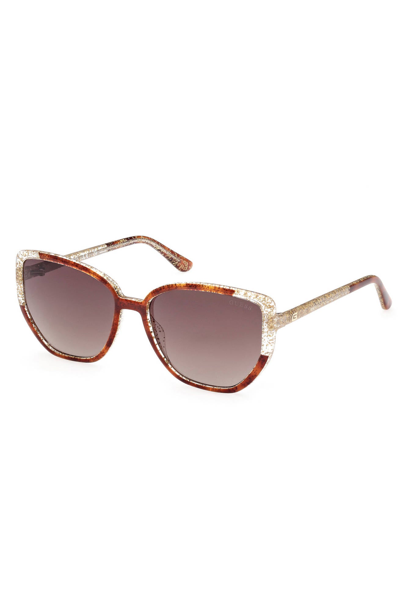 GU7882S_MARRONE_52F – Damen-Sonnenbrille Braun: Quadratische Gläser & Kontrastdetails – Größe: UNI – Farbe: Marrone
