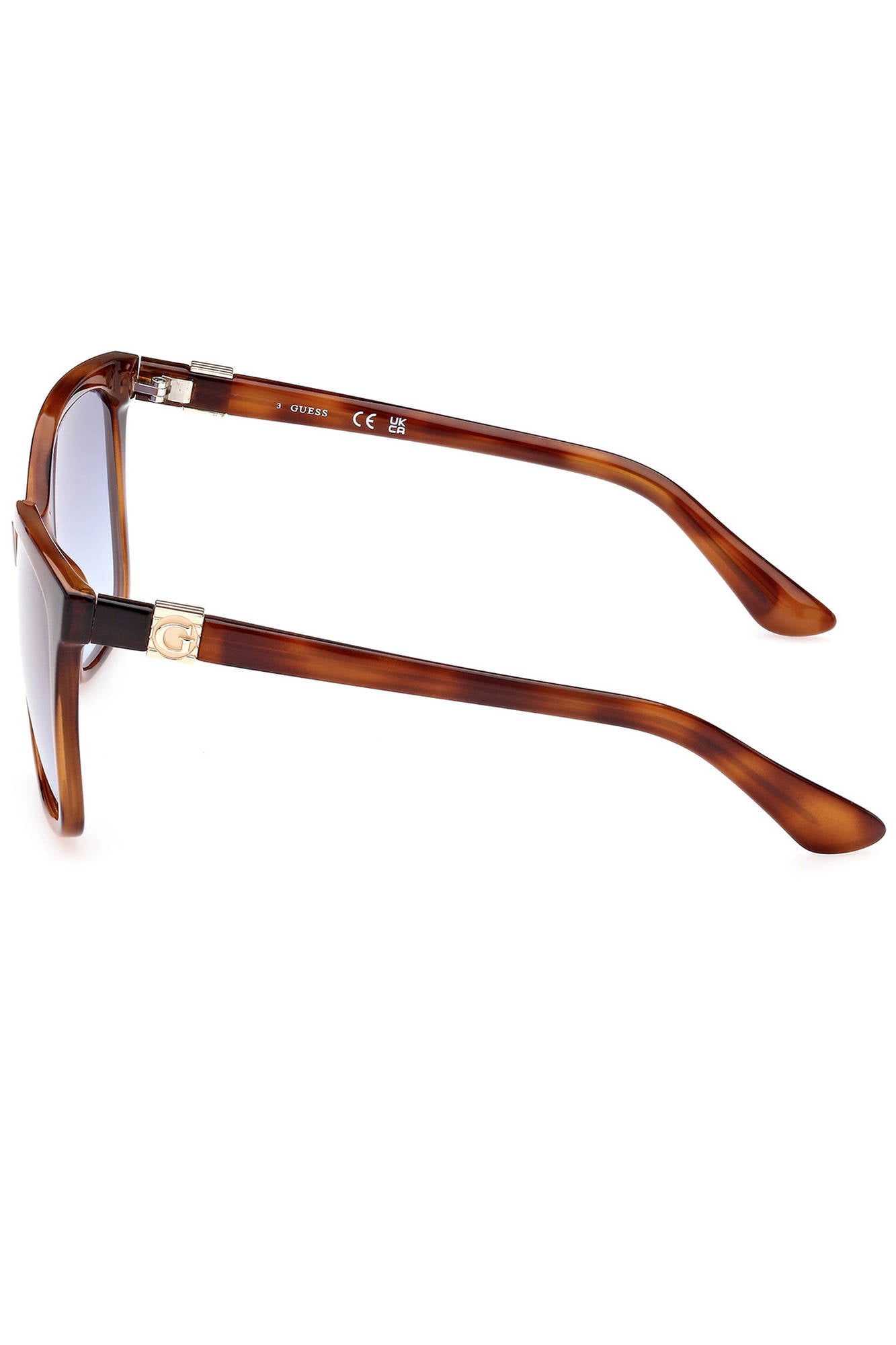 GU7865S_MARRONE_53W – Damen Sonnenbrille: Braunes Gestell mit blauer Linse, Quadratisch – Größe: UNI – Farbe: Marrone
