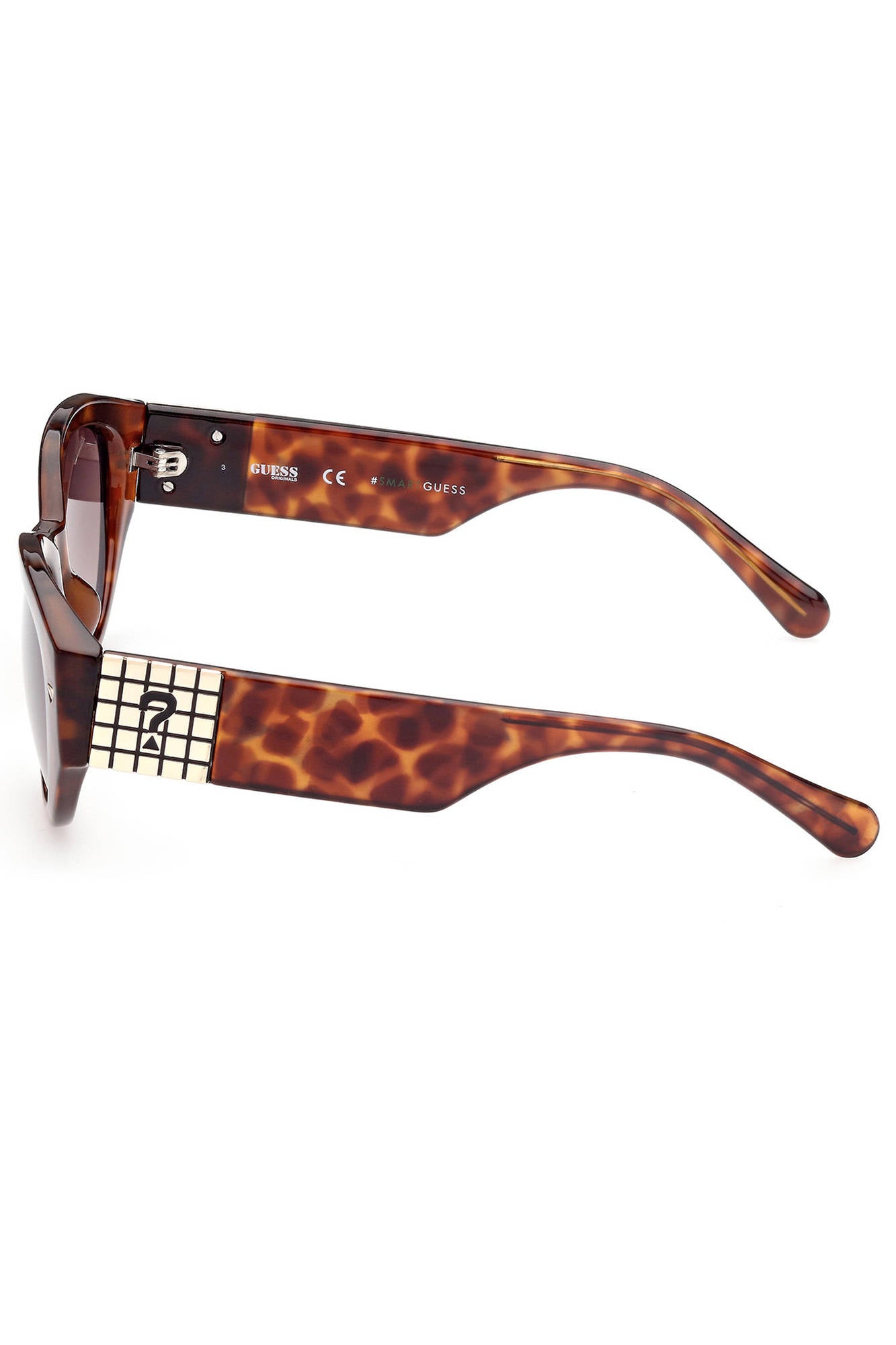 GU8241S_MARRONE_53F – Trendige braune Sonnenbrille für Damen mit Kontrastdetails – Größe: UNI – Farbe: Marrone