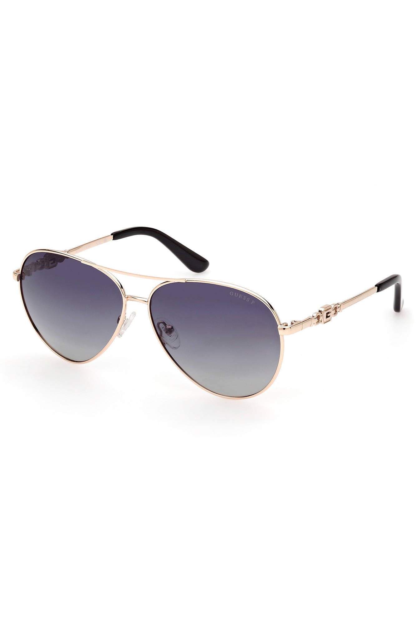 GU7885-HS_ORO_32D – Elegante Damensonnenbrille: Gold, Tropfenform, Blaue Gläser – Größe: UNI – Farbe: Oro