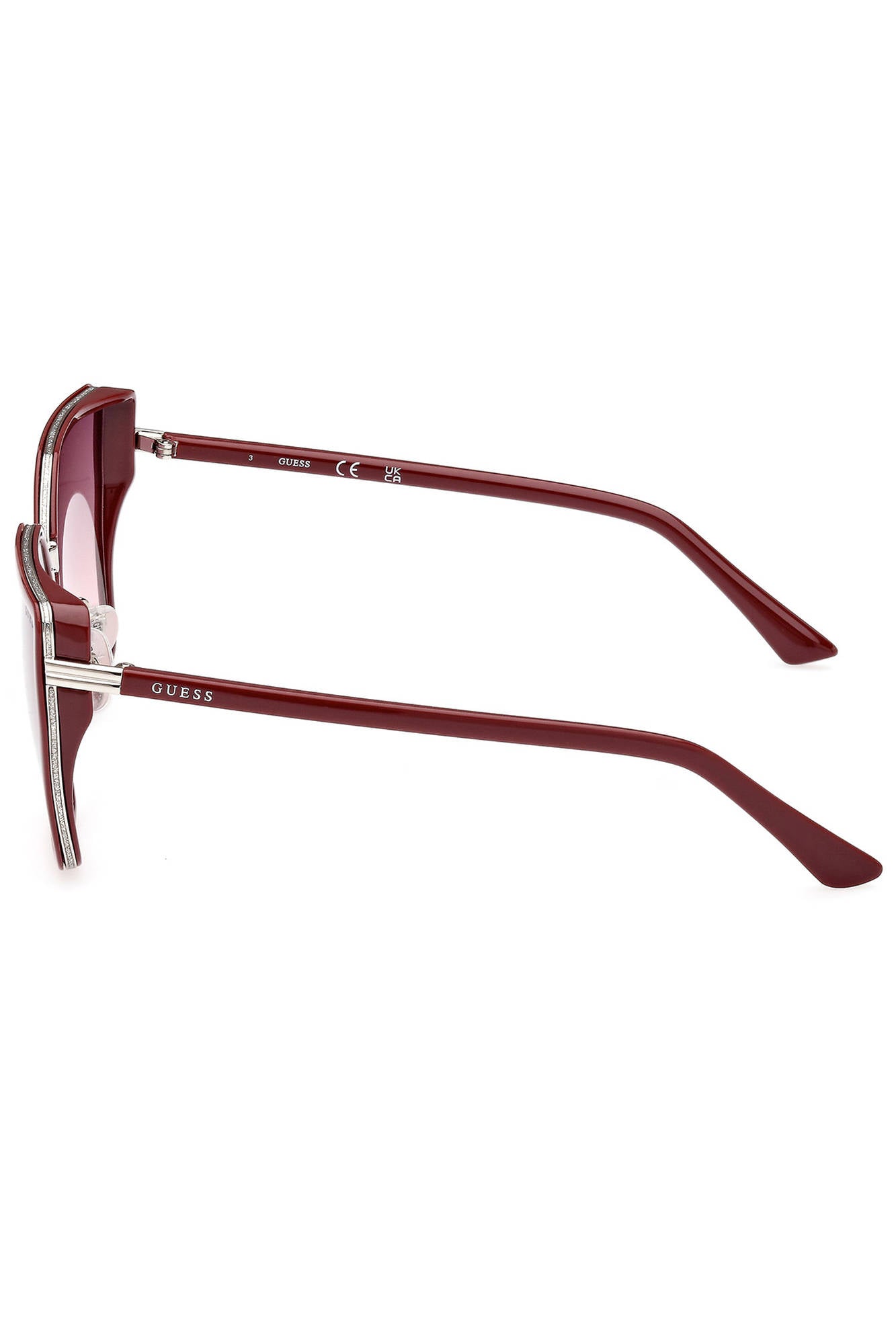 GU7871S_ROSSO_69Z – Stylische Damen-Sonnenbrille in Rot mit sechseckigem Design – Größe: UNI – Farbe: Rosso