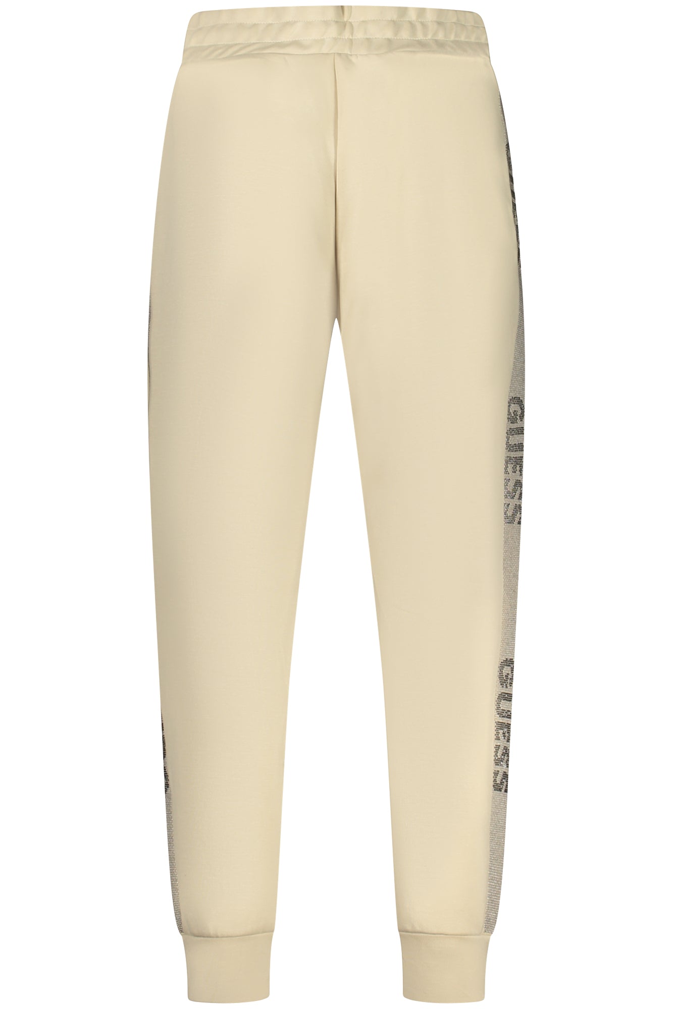 W5RB00KBYE2_BEG9N9 – Beige Damenhose mit Strass, Gummizug & Kontrastdetails – 2 Taschen – Größe: XS, S, M, L – Farbe: Beige