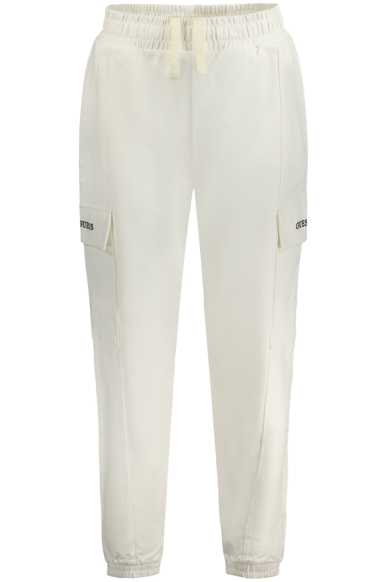 V4GB12KC5U1_BIMCDM – Damenhose Weiß: Bio-Baumwolle, Cargo-Stil, Elastischer Bund – Größe: XS, S, L, M – Farbe: Bianco