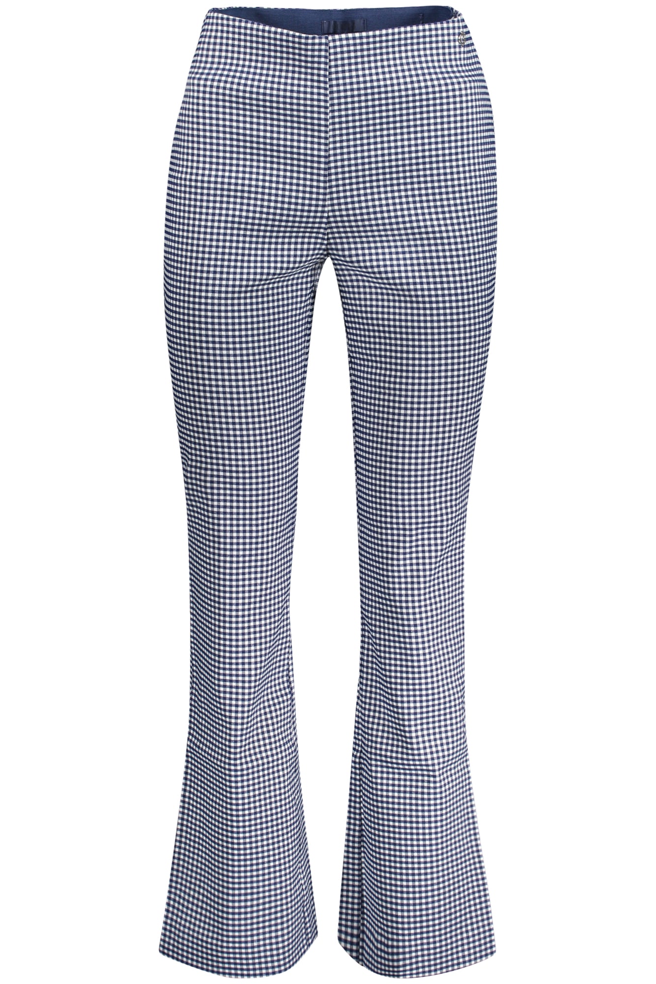 W4GB18WG492_BLL71U – Blaue karierte Damenhose mit Gummizug – Stilvoll & bequem – Größe: XS, S, M, L – Farbe: Blu