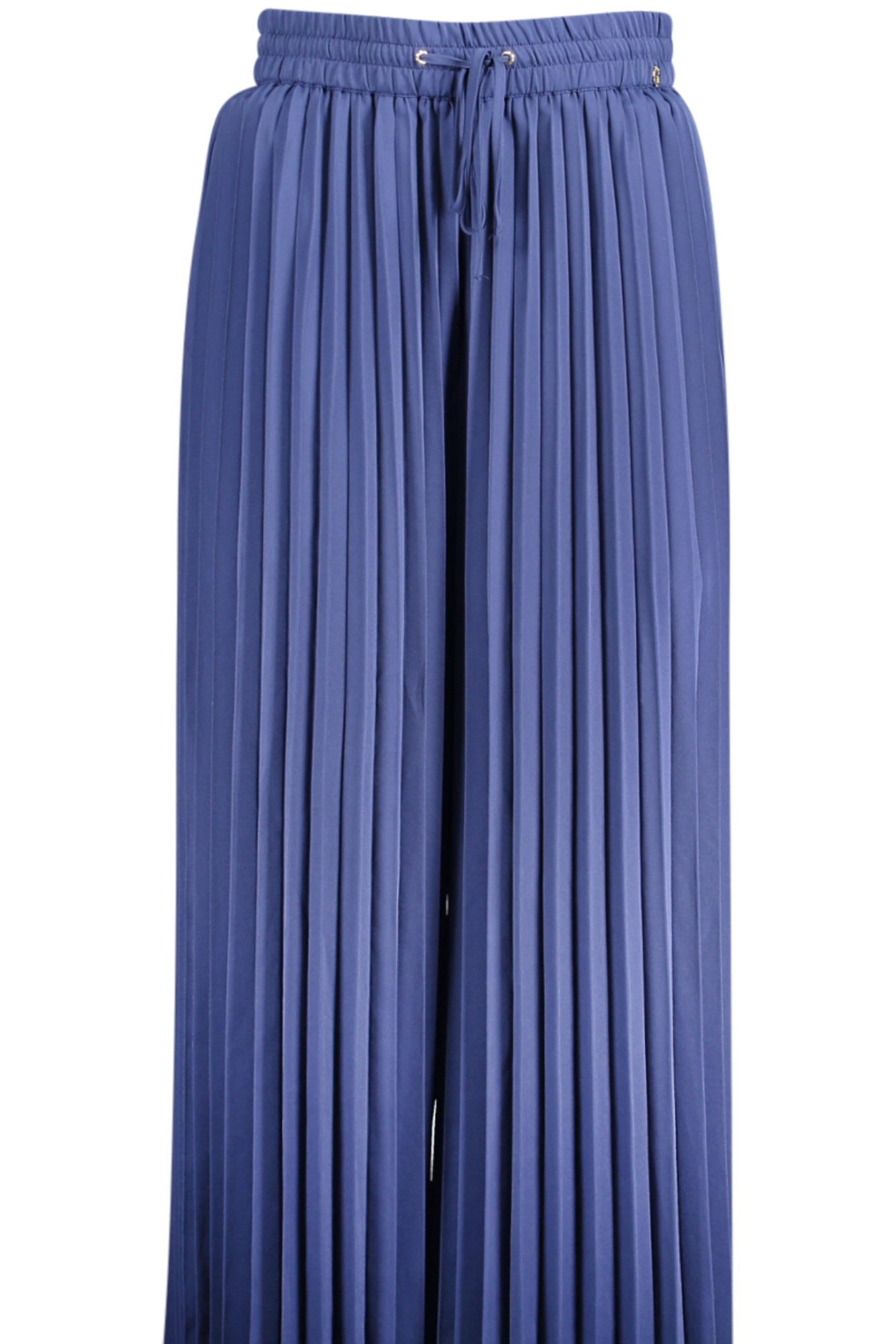 W3GB51WFEA2_BLG7K5 – Damenhose Blau mit Elastikbund & Kordel - Trendiges Design entdecken! – Größe: XS, S, M, L – Farbe: Blu