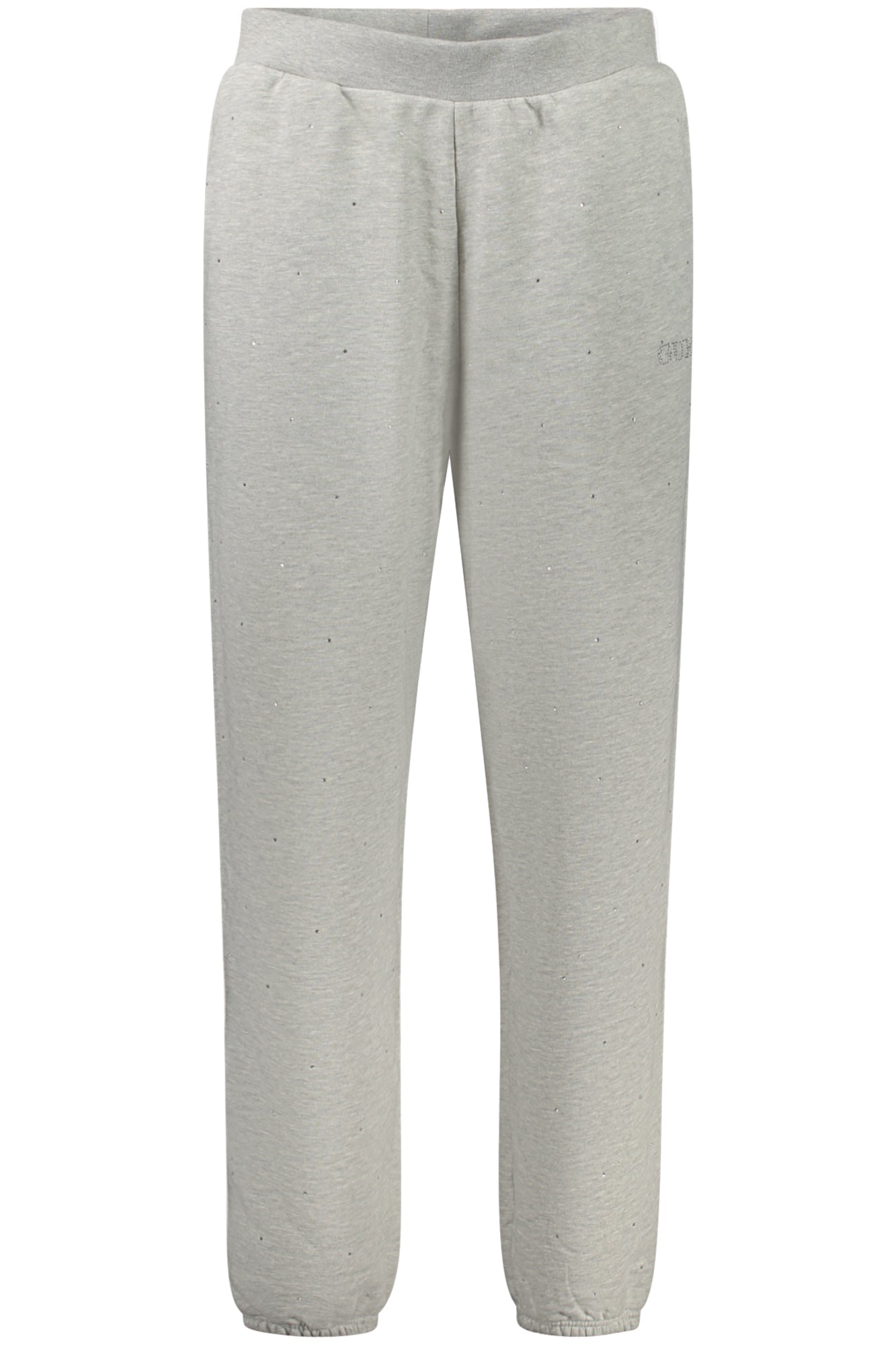 V5RB08KCLJ0_GRH9C9 – Graue Damen-Sporthose mit Strass und hohem Bund, elastische Knöchel – Größe: XS, S, M, L – Farbe: Grigio