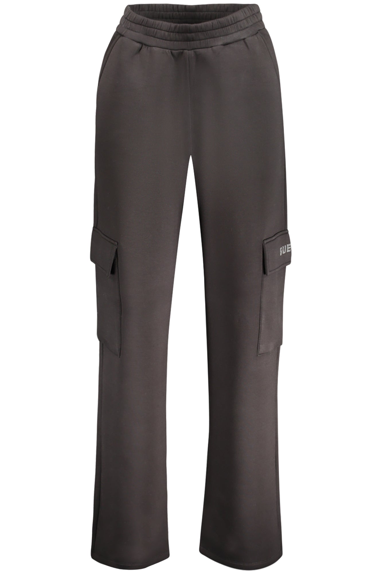 V4BB12K7UW2_NEJBLK – Damenhose Schwarz: Dehnbar, Bio-Baumwolle, Strass, Cargotaschen – Größe: XS, S, M, L – Farbe: Nero