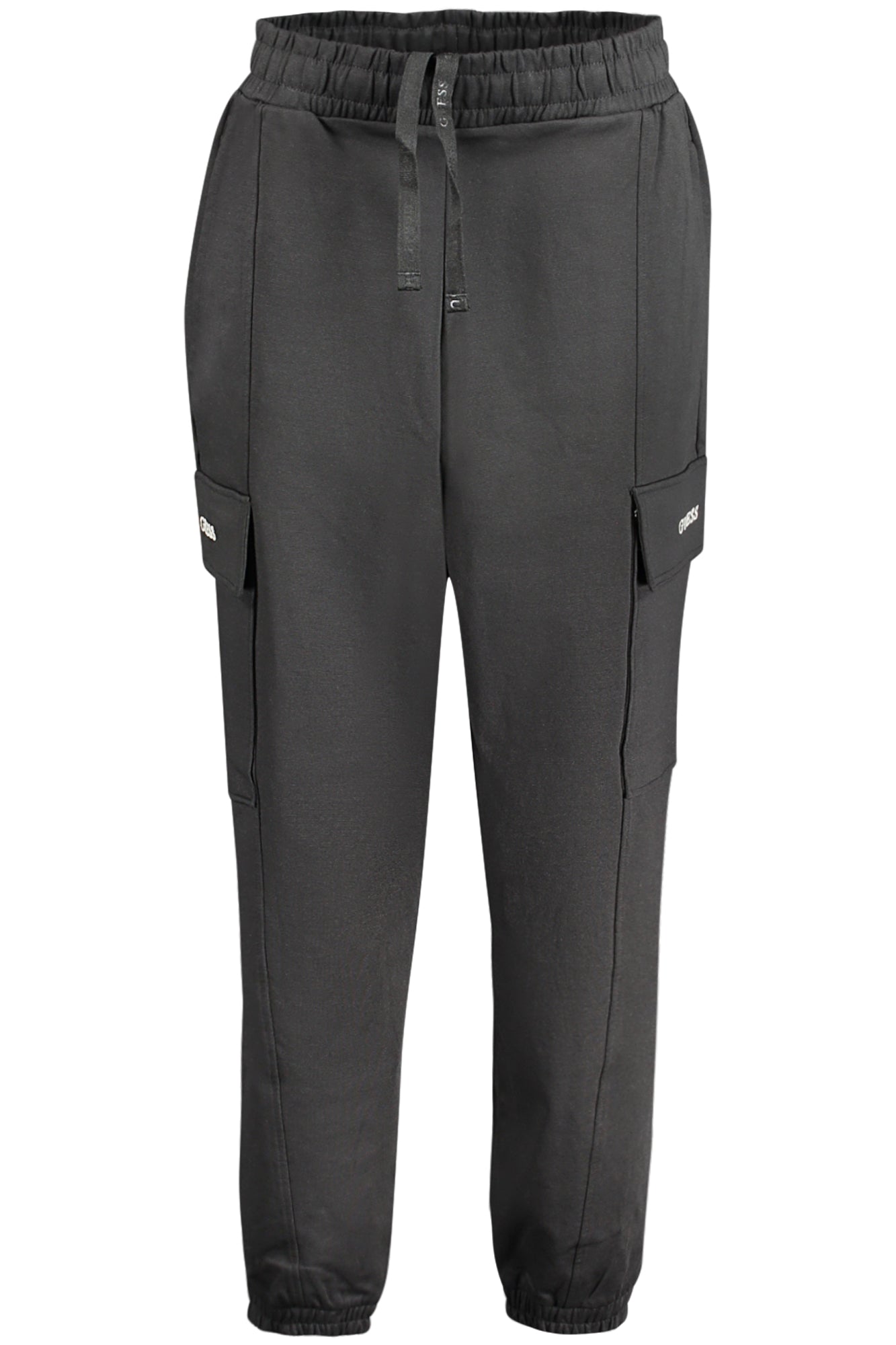 V4GB12KC5U1_NEJBLK – Stilvolle Damenhose in Schwarz mit Cargo-Taschen und Kordelzug – Größe: XS, S, M, L – Farbe: Nero