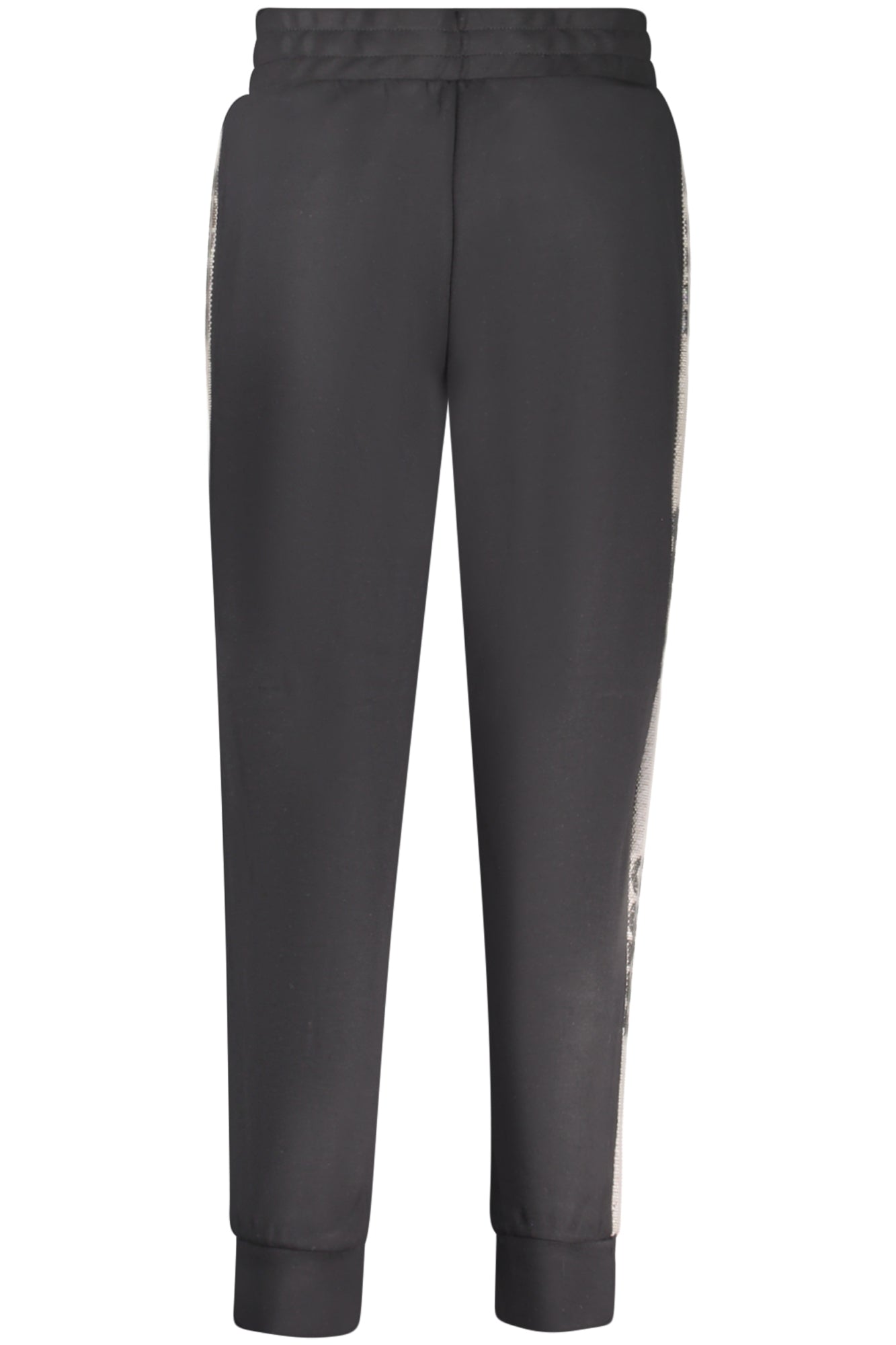 W5RB00KBYE2_NEJBLK – Damenhose Schwarz - Elastischer Bund, Strass, Logo & Taschen – Größe: XS, S, M – Farbe: Nero