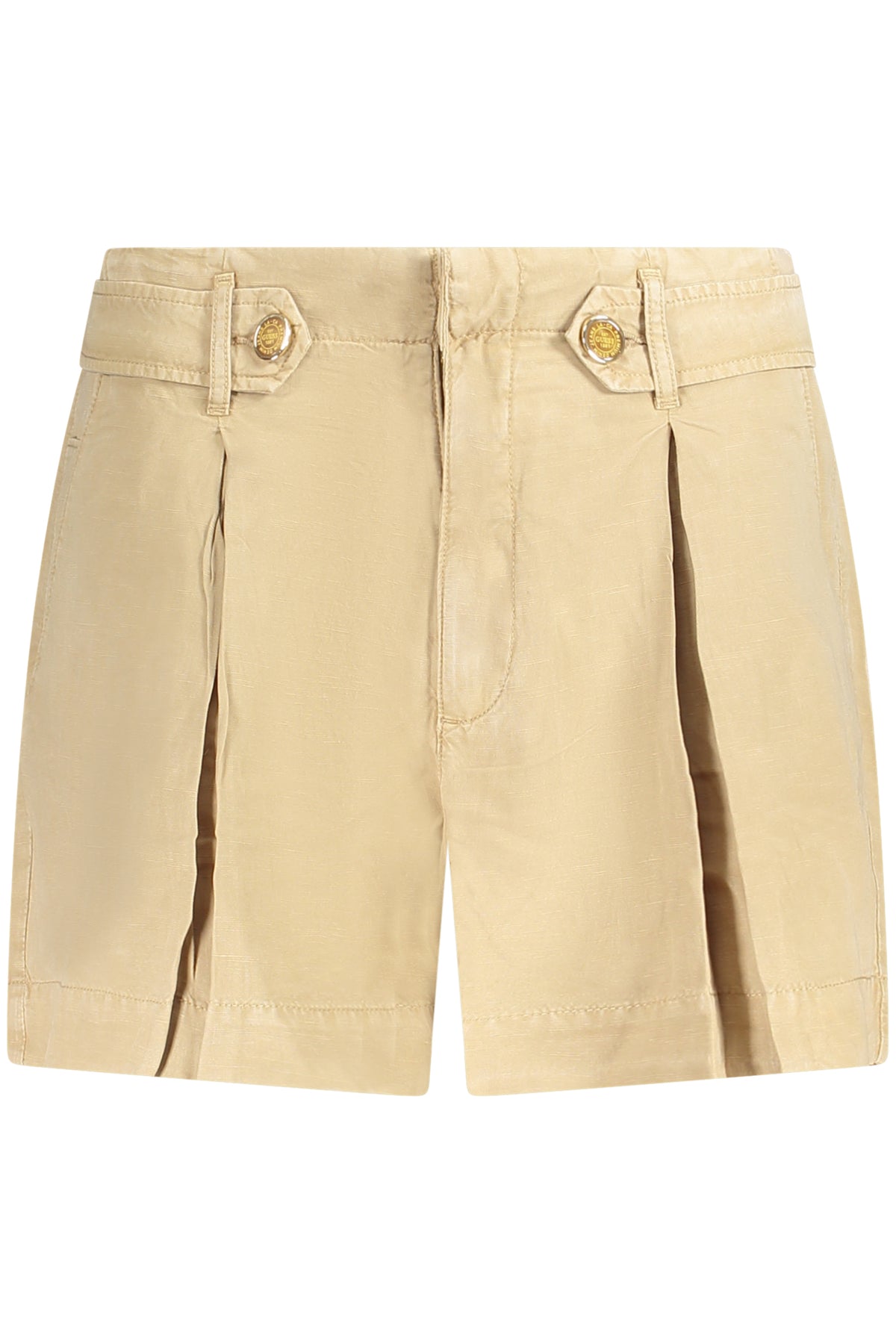 W5GD1JWG8N0_BEF8MU – Damen Shorts Beige mit Kontrastdetails und Taschen - Sommermode 2023 – Größe: 25, 26, 27, 28, 29, 30 – Farbe: Beige