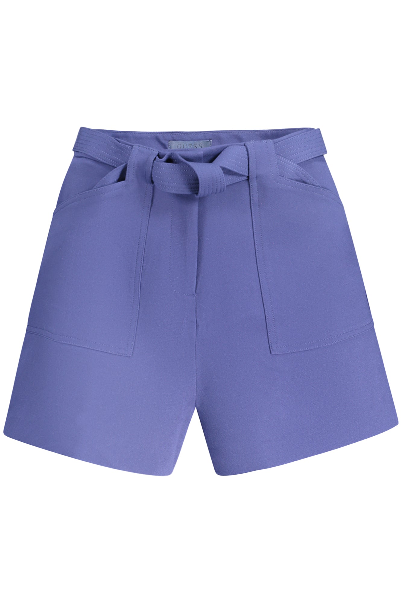 W2GD52WG6X2_BLG7K5 – Damen Shorts Blau mit Gürtel und Taschen - Modisches Design – Größe: XS, S, M, L – Farbe: Blu