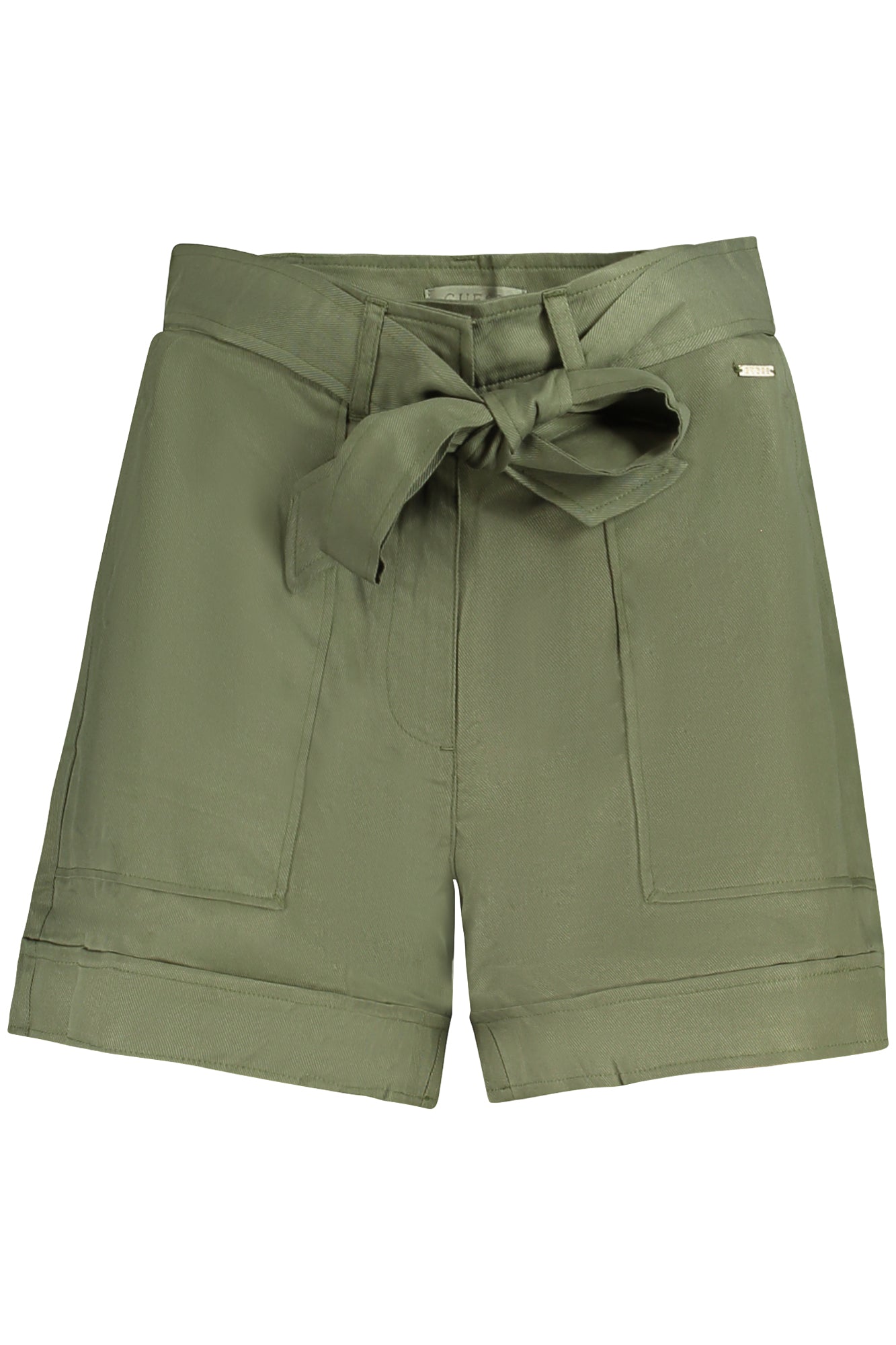 W5GD1RWG4C2_VEA838 – Stylische grüne Damen Shorts mit Gürtel und Logo – Sommer Must-Have! – Größe: XS, S, M, L, XL – Farbe: Verde