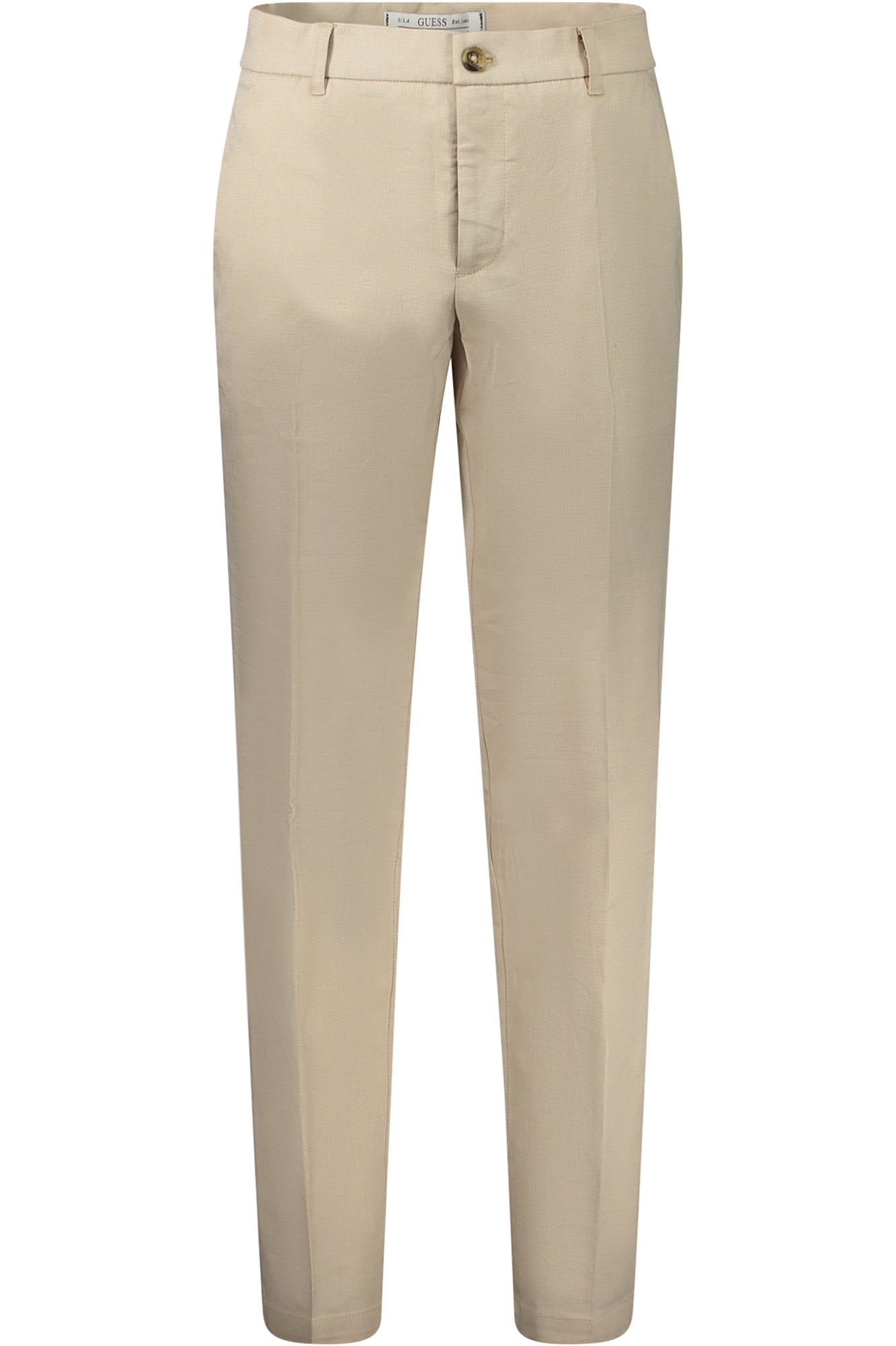 M4YB01WG9Y0_BEF1ST – Beige Herrenhose mit 4 Taschen und Logo - Stilvoll und funktional – Größe: 29L32, 30L32, 31L32, 32L32, 33L32, 34L32, 36L32, 38L32 – Farbe: Beige
