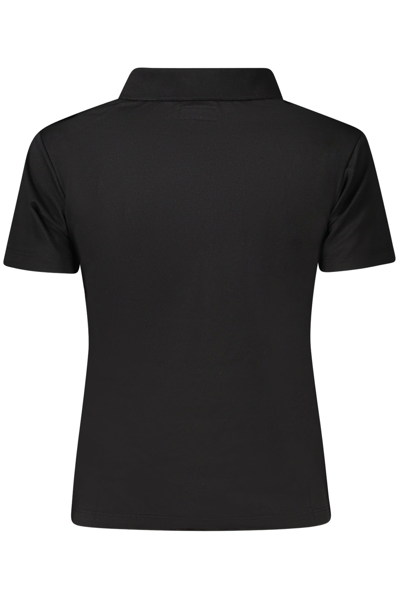 W5RP47KARS2_NEJBLK – Elegantes Kurzarm-Poloshirt für Damen in Schwarz mit Applikation – Größe: XS, S, M, L – Farbe: Nero