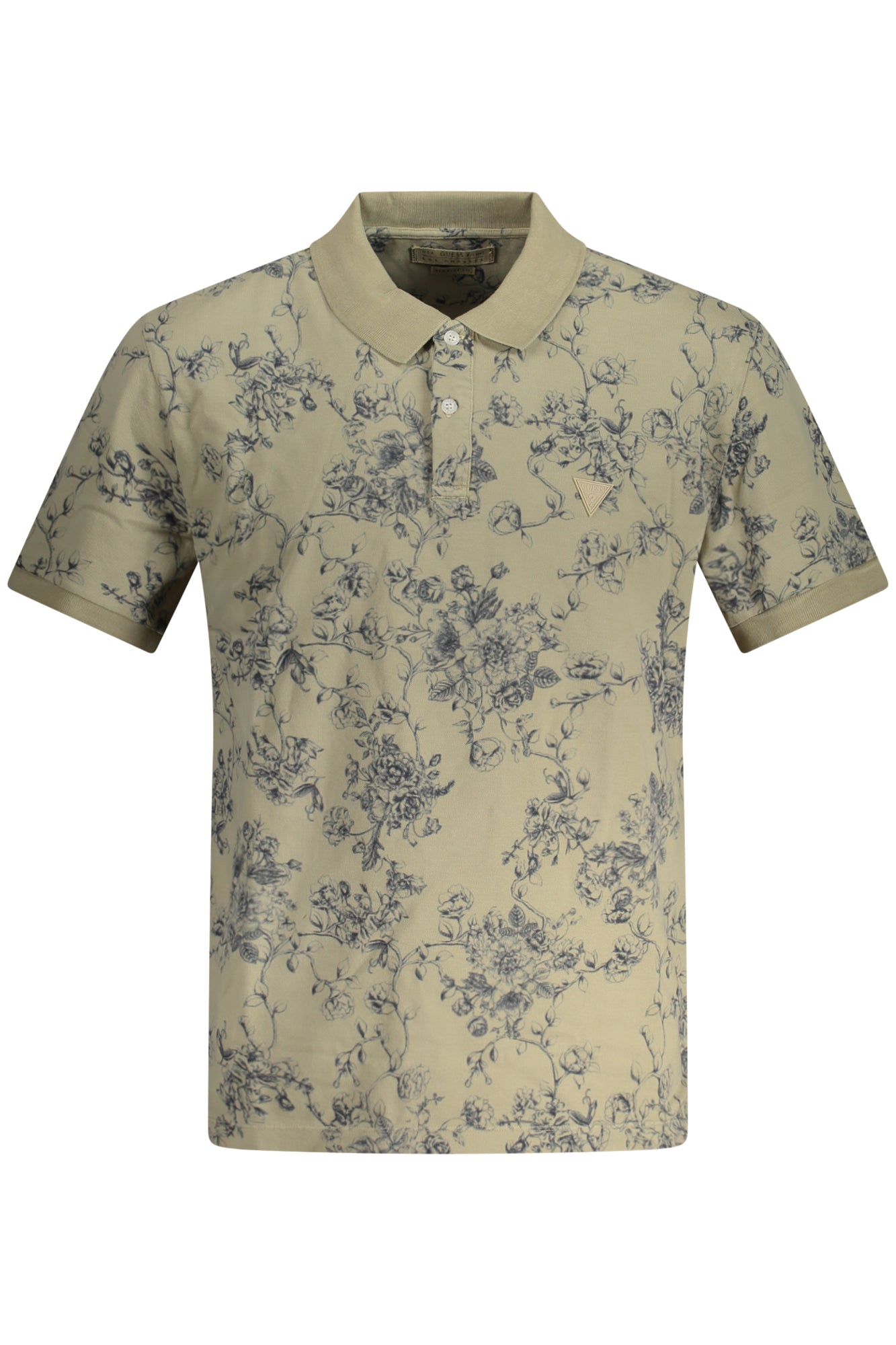 M4GP08K7O64_BEP1GQ – Stilvolles Herren Kurzarm-Poloshirt in Beige - Regular Fit, mit Druck – Größe: S, M, XL, L – Farbe: Beige