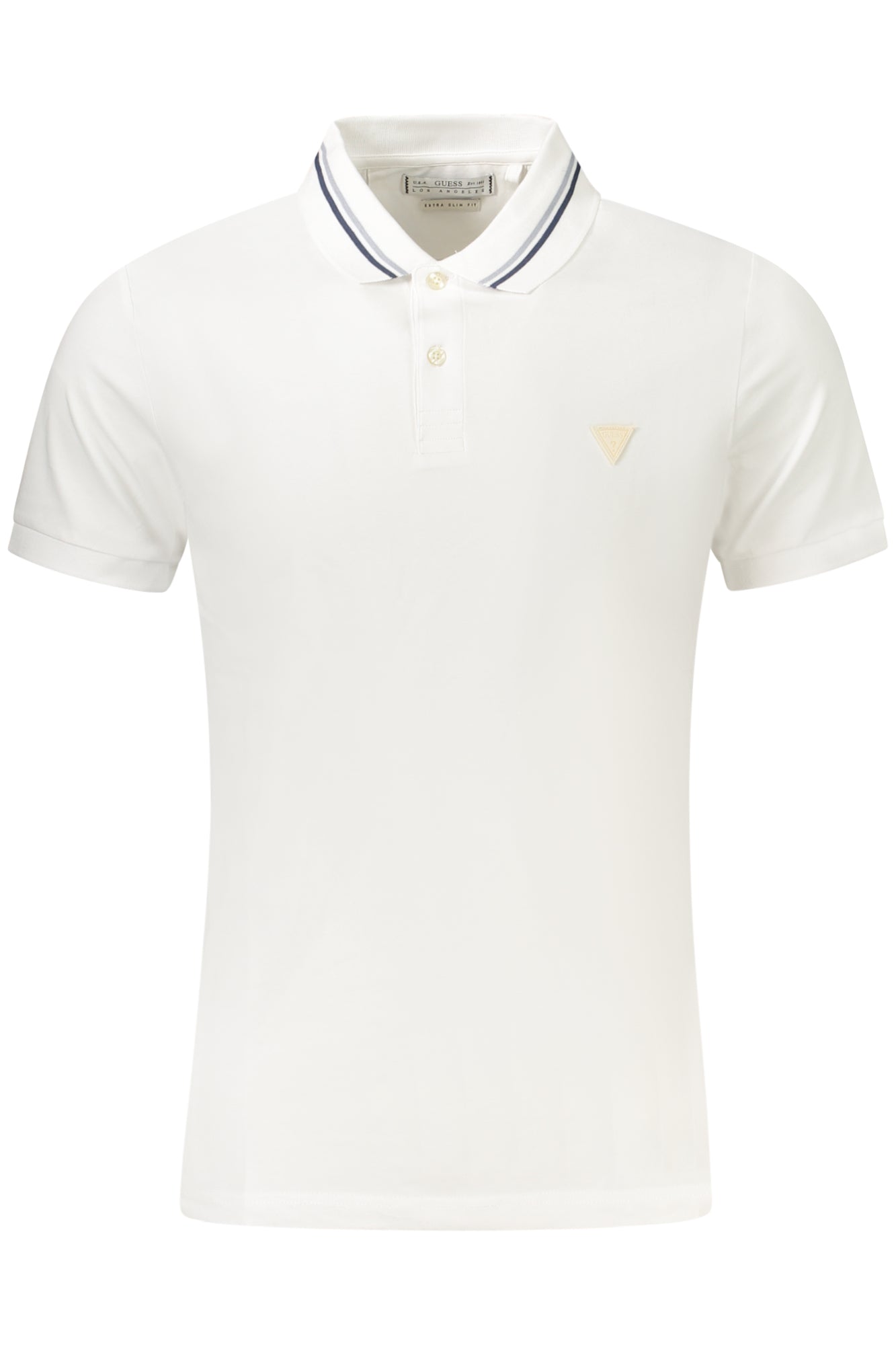 M5YP66J1314_BIG011 – Weißes Herren-Poloshirt: Slim Fit, Kontrastdetails & Applikationen – Größe: S, M, L, XL, 2XL – Farbe: Bianco