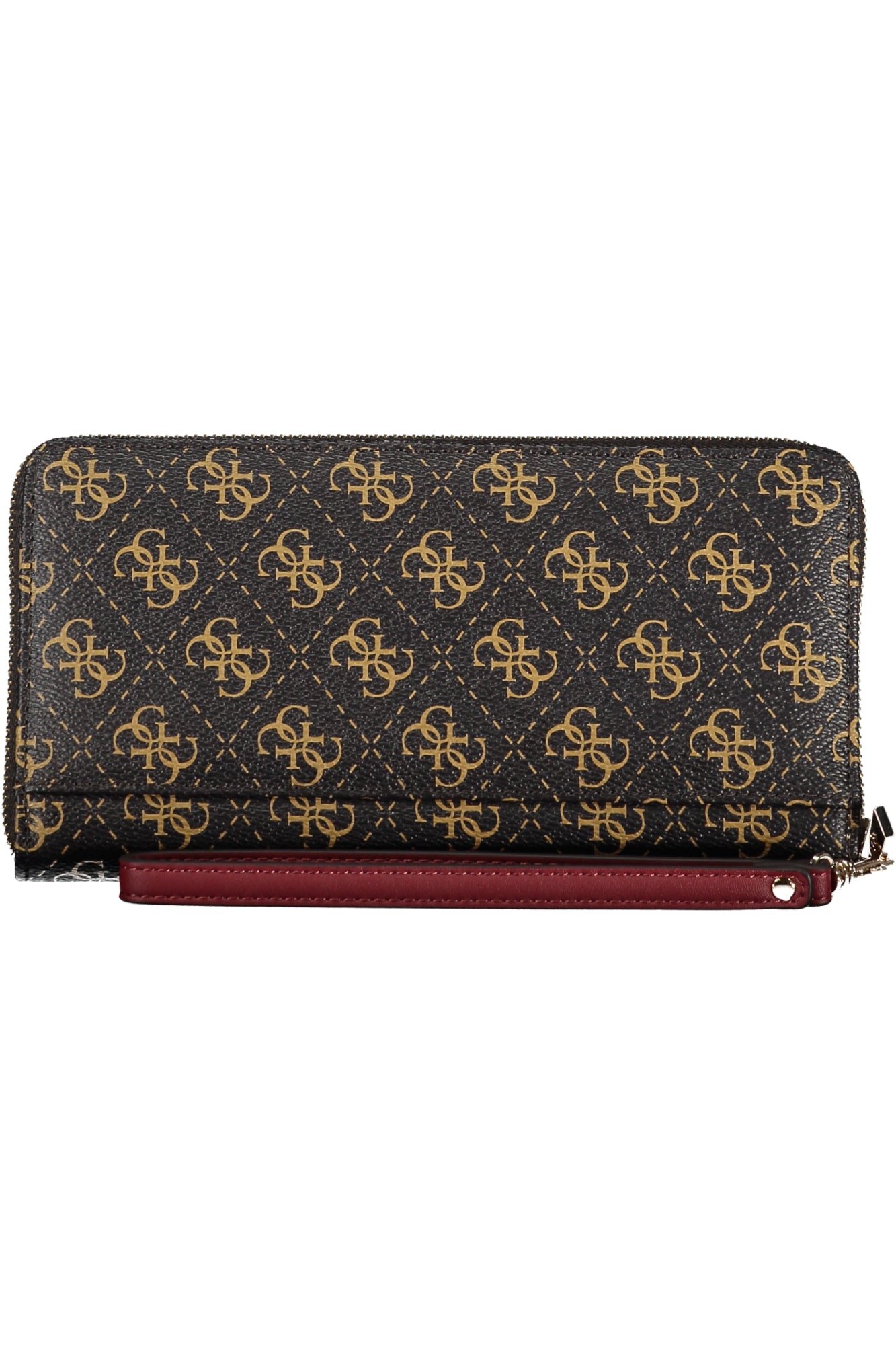 QE8500163_MABROWNL – Braune Damen-Geldbörse mit Reißverschluss und Kontrastdetails – Größe: Standard