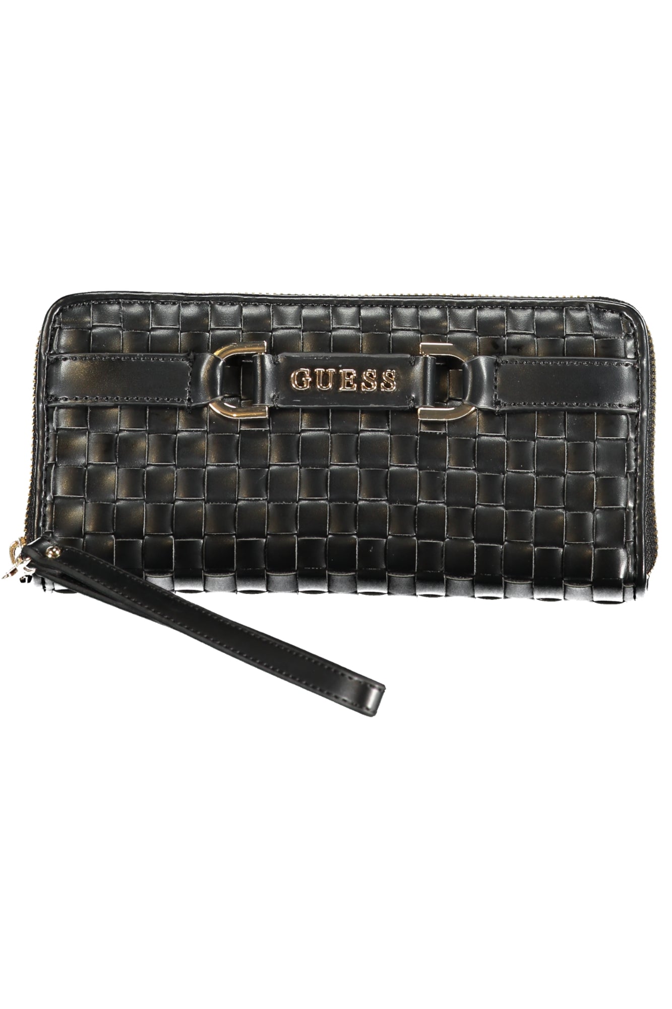 WG932646_NEBLACK – Stylische Damengeldbörse Schwarz mit Reißverschluss und Logo-Details – Größe: UNI – Farbe: Nero