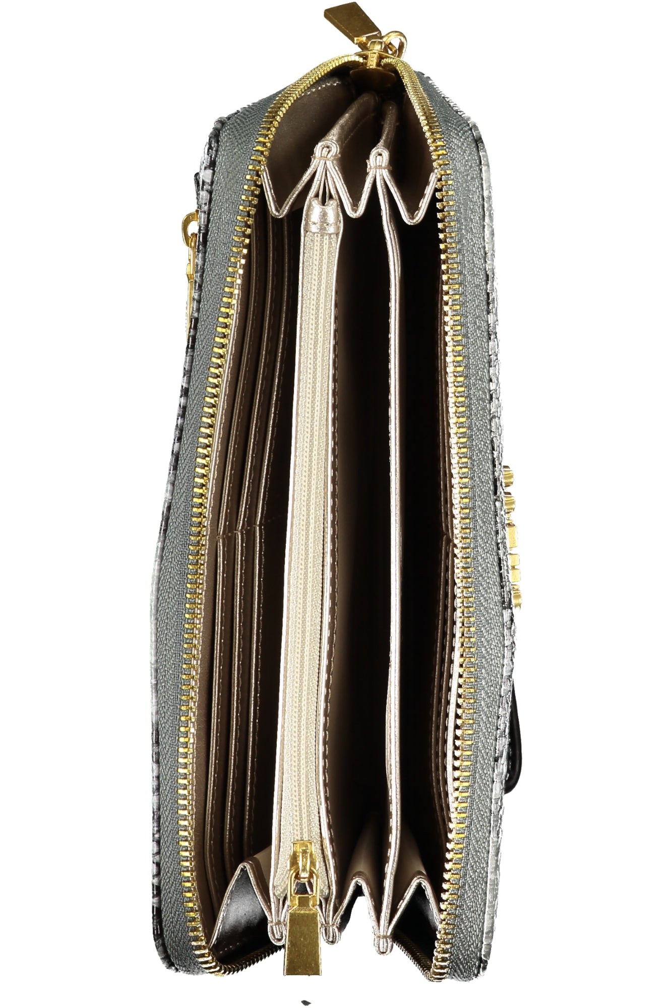 KX850046_VESAGEMULT – Grüne Damengeldbörse mit Reißverschluss und kontrastreichen Details – Größe: UNI – Farbe: Verde