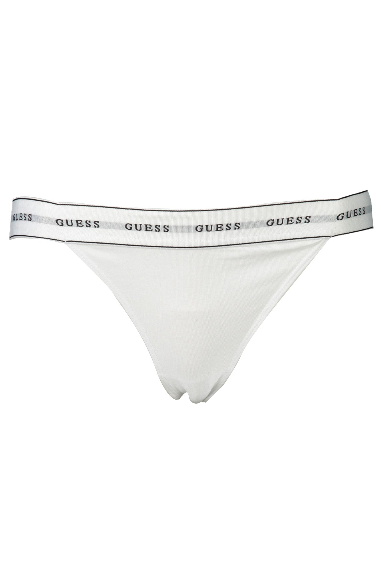 O2BE04KBBU1_BIG011 – Damen-Tanga aus Bio-Baumwolle mit Logo-Print und Gummizug – Größe: XS, S, M – Farbe: Bianco
