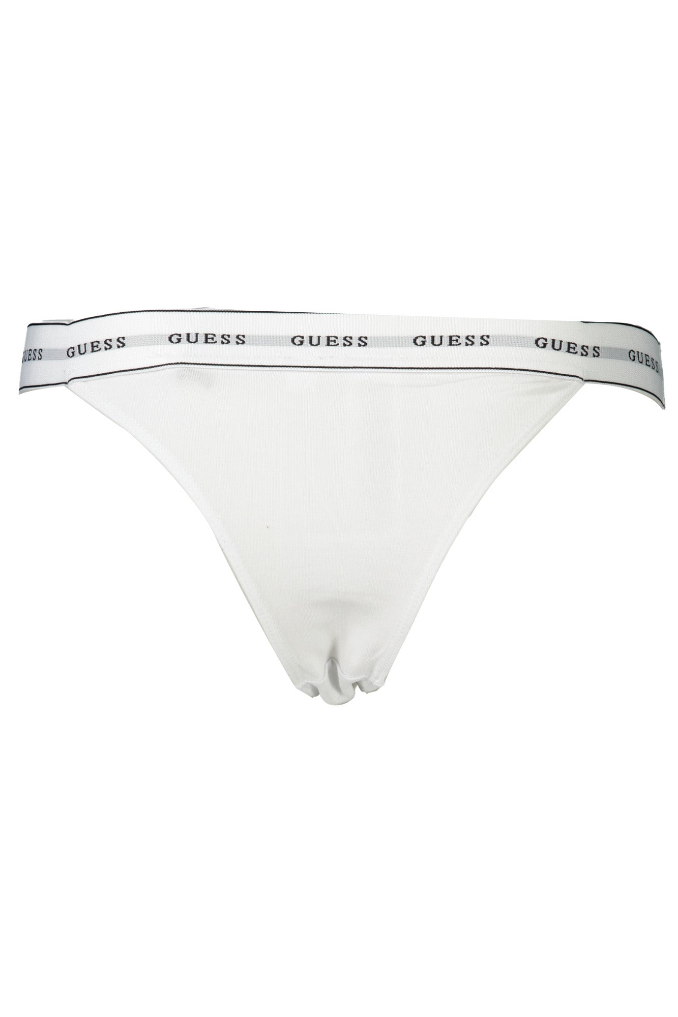 O2BE04KBBU1_BIG011 – Damen-Tanga aus Bio-Baumwolle mit Logo-Print und Gummizug – Größe: XS, S, M – Farbe: Bianco