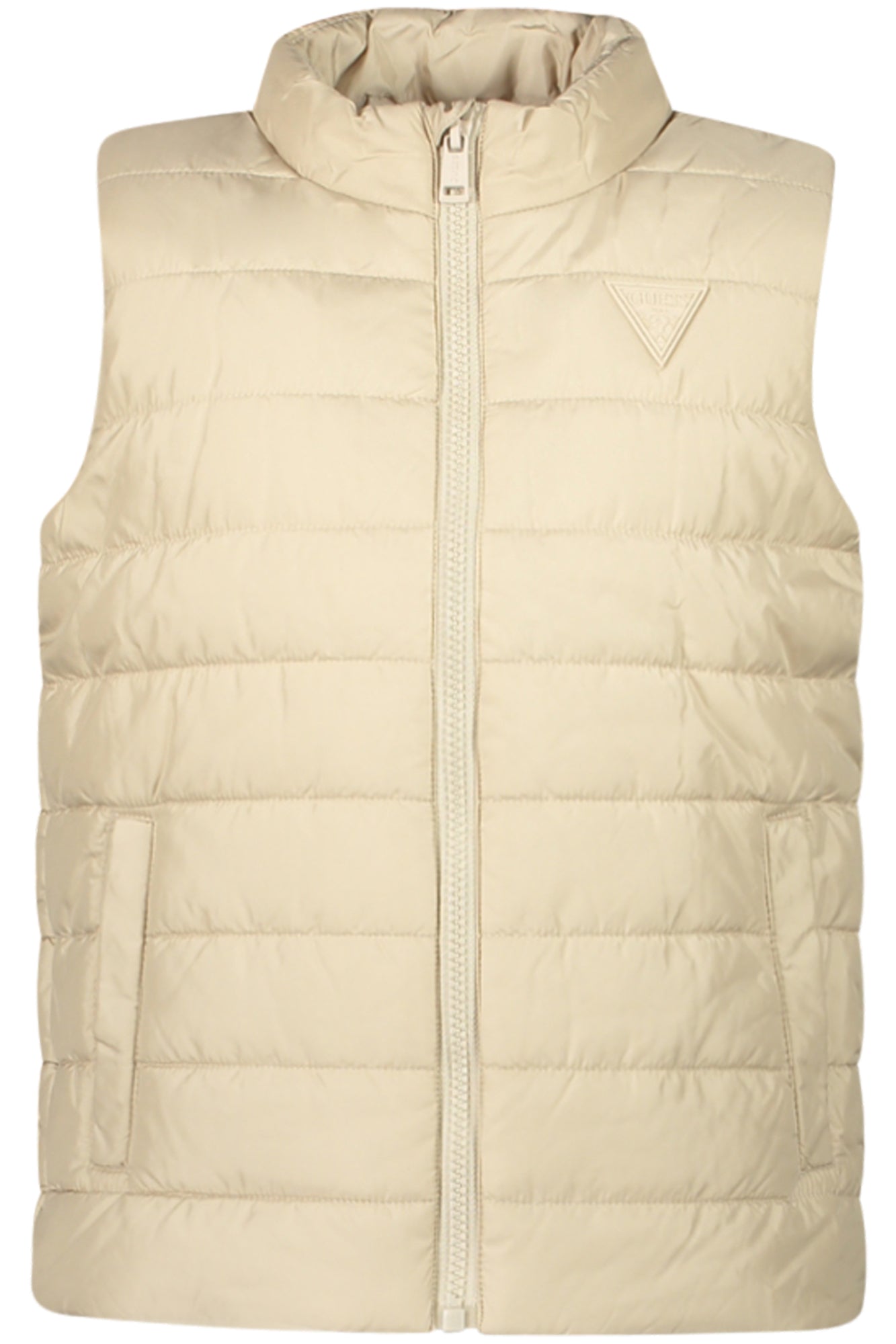 H4YJ03WCFM0_BEG1CA – Ärmelloses Kinderhemd Beige mit Taschen und Reißverschluss – Größe: 14A, 16A – Farbe: Beige